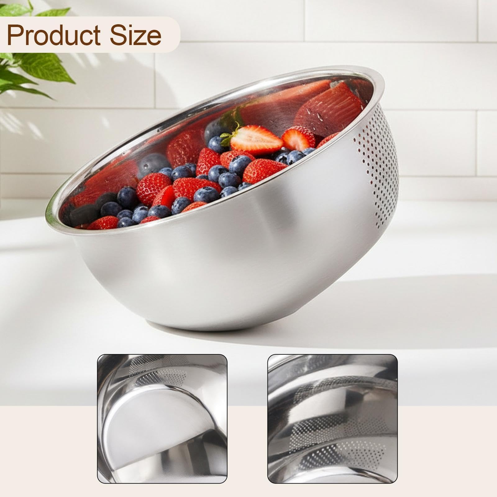 Colcolo Colador de arroz, recipiente para lavar con lateral, colador de cocina, utensilio de limpieza, de pasta para frijoles, herramienta de cocina, L