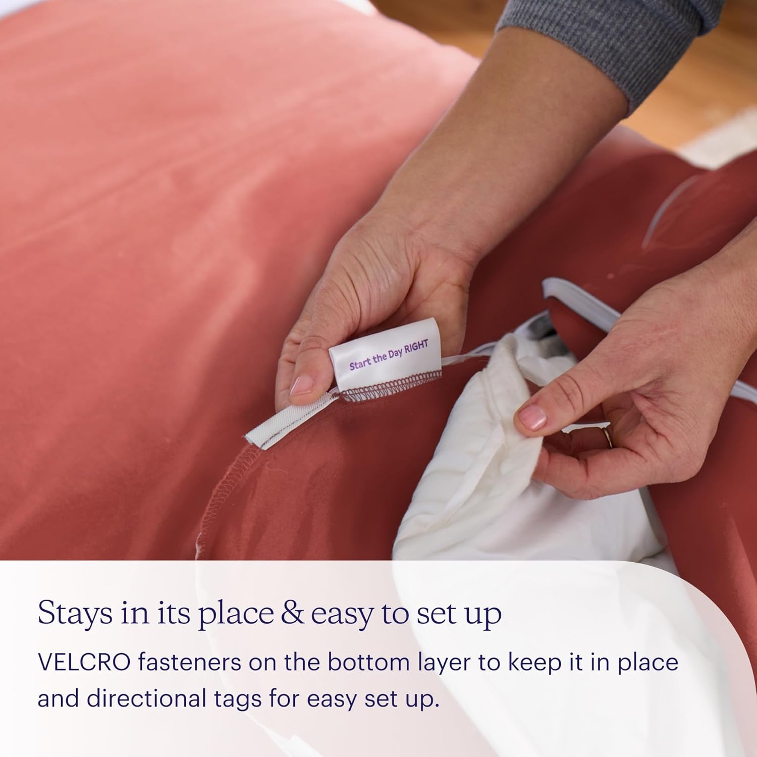 Purple PerfectStay Duvet Cover Easy to Assemble Desert Rose Full/Queen Three Piece 100% Cotton