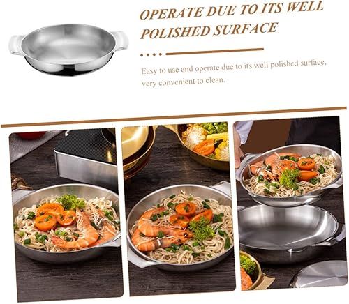 Miniatura 6 de HOMSFOU Amphora - Tazones de acero inoxidable para cocina, paella, parrilla, utensilios de cocina, sartenes de inducción, sartén para wok, bandeja