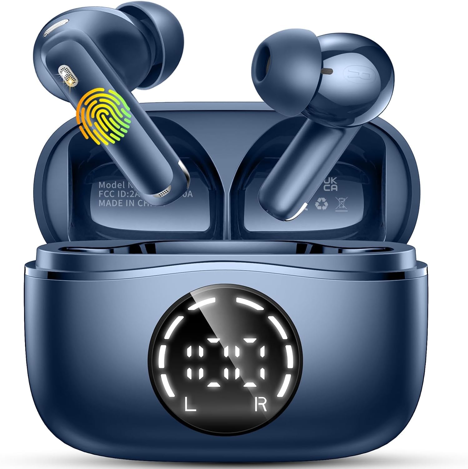 Auriculares Inalambricos Bluetooth, 2026 Cascos Inalambricos Bluetooth 5.4 HiFi Estéreo, 48 Horas Auriculares inalámbricos con ENC Cancelacion Ruido, Pantalla LED/IP7 Impermeable/Carga Rápida Tipo-C — view 11