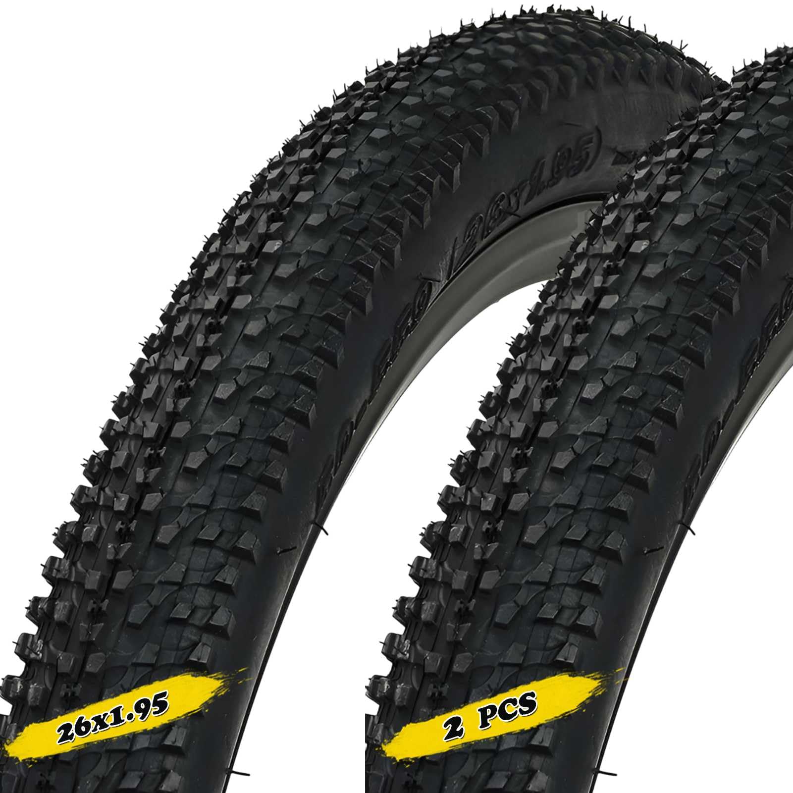 26 1,95 Opony Zestaw 2 opon rowerowych MTB 26x1,95 Można stosować w rowerach górskich i zwykłych rowerach Opona rowerowa 26 x 1,95 Antypoślizgowa i odporna na zużycie Idealna na różne nawierzchnie dró