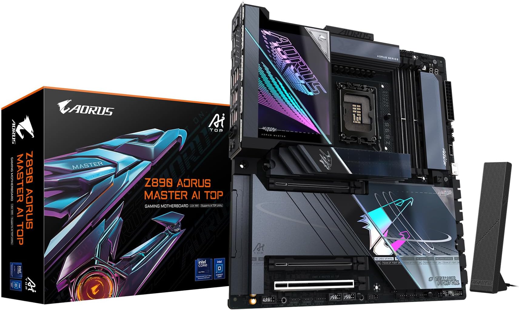 Z890 AORUS Master AI TOP Intel Core Ultra (Series 2) LGA 1851 Motherboard, E-ATX, DDR5, 4X M.2, PCIe 5.0, Thunderbolt 4, WIFI7, 10GbE LAN, EZ-Latch