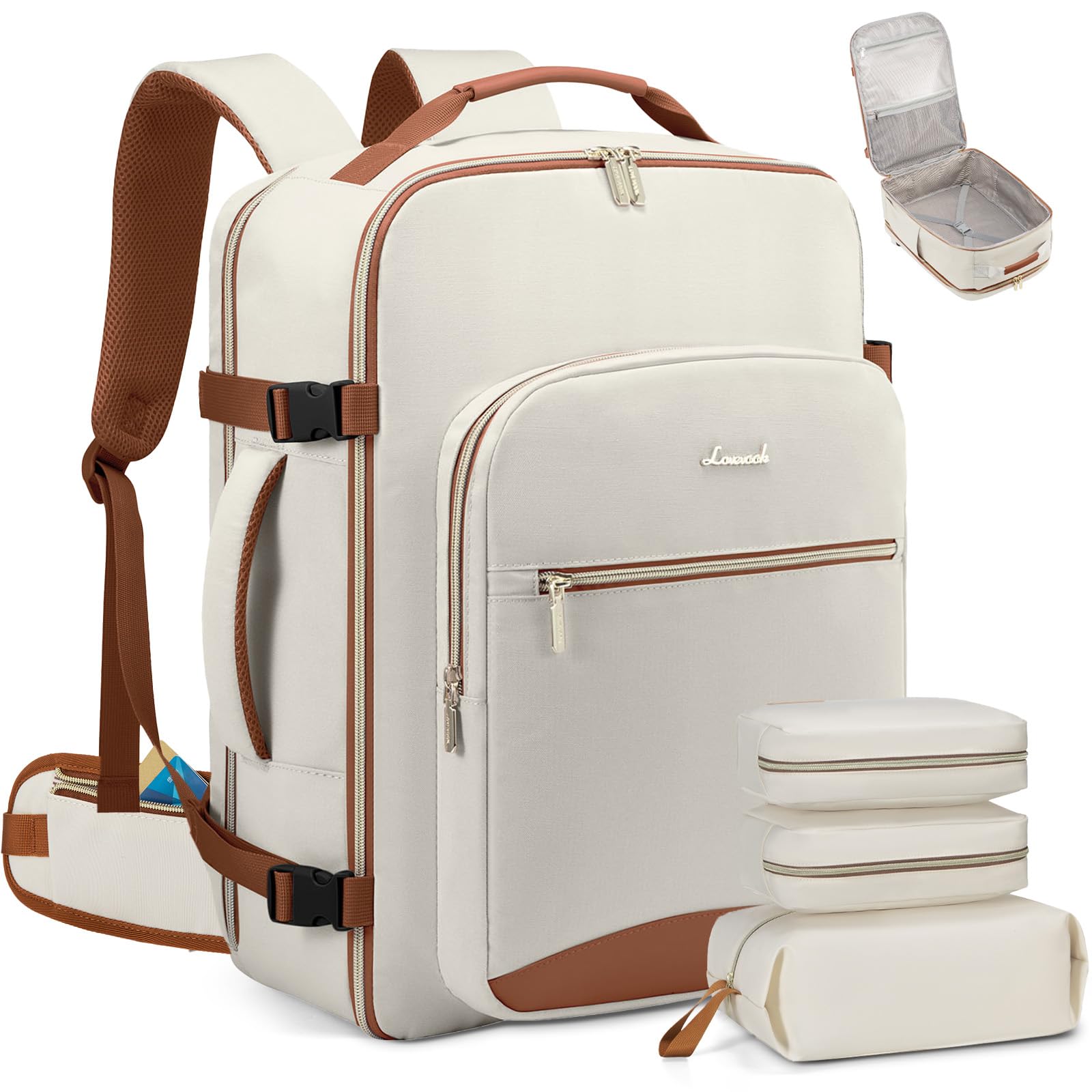 LOVEVOOK Travel Backpack for Women with Waist Strap,40L Cute Carry on Backpack Travels Essentials Personal Item Backpack for Traveling on Airplane,