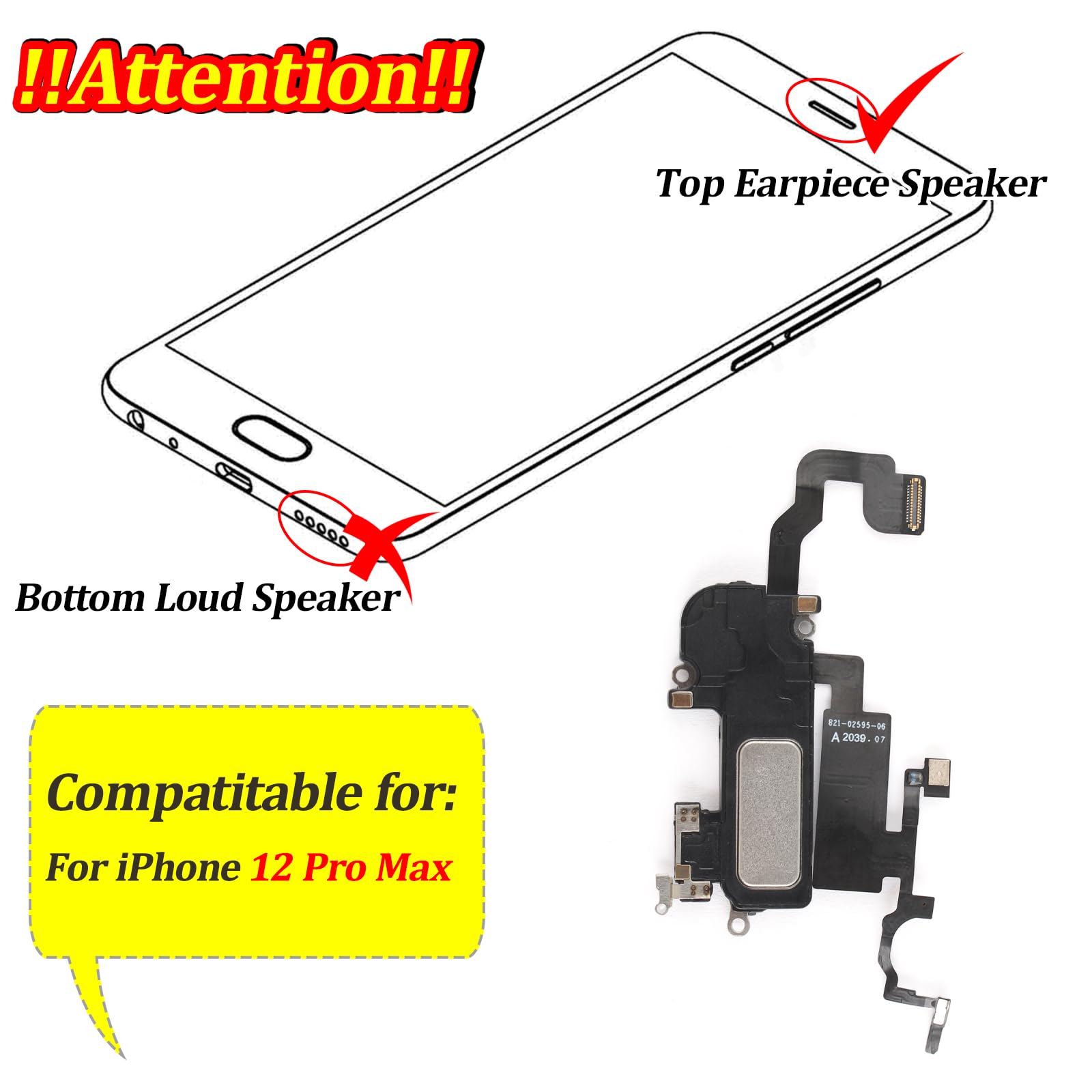 Amazon.com: Earpiece for iPhone 12 Pro Max Ear Speaker Replacement
