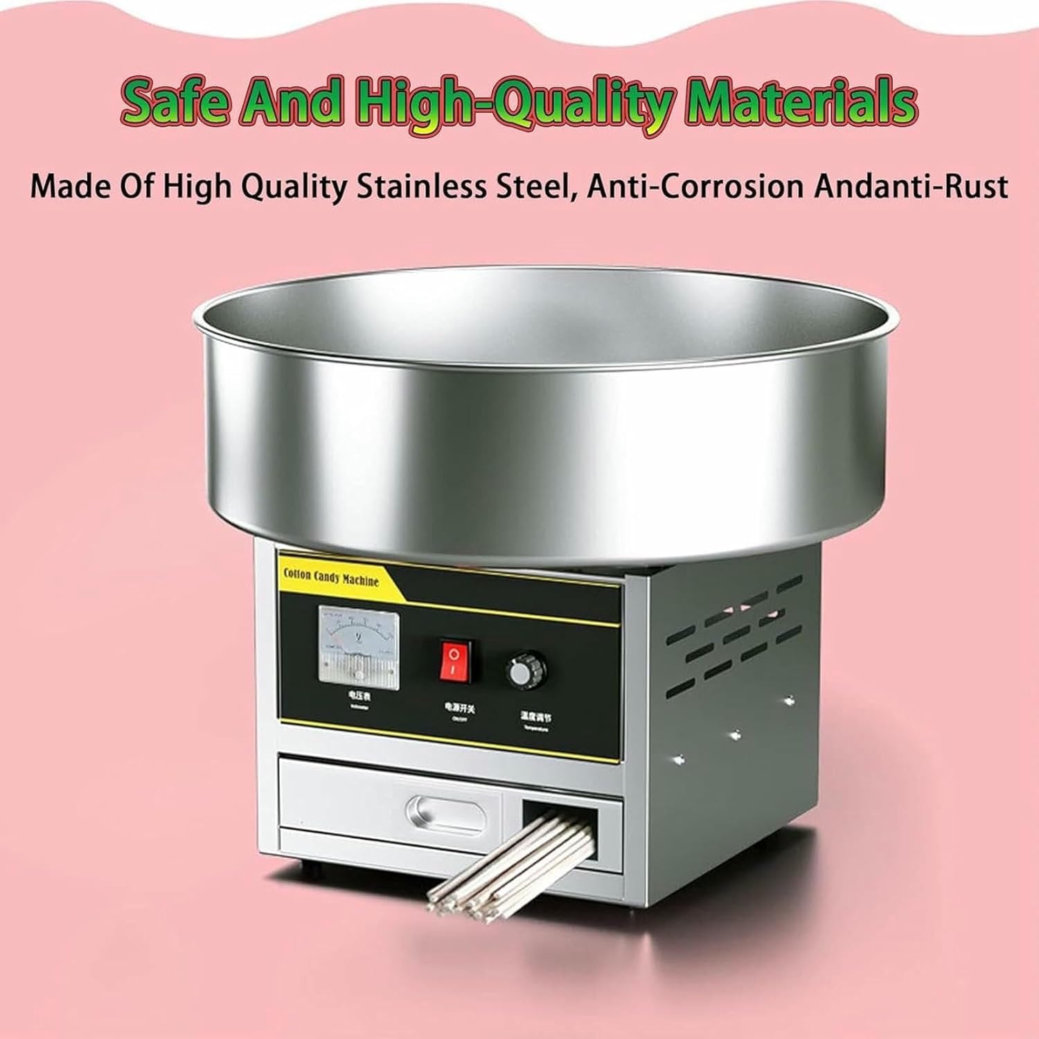 Colorful fancy drawing small cotton candy machine，Commercial fully automatic cotton candy machine，Electric Heated Marshmallow Machine