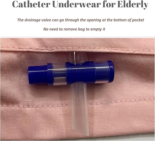 Miniatura 6 de Paquete de 2 pantalones para mujer con bolsa de orina para el cuidado de la incontinencia con bolsillos externos dobles para catéter, pantalones