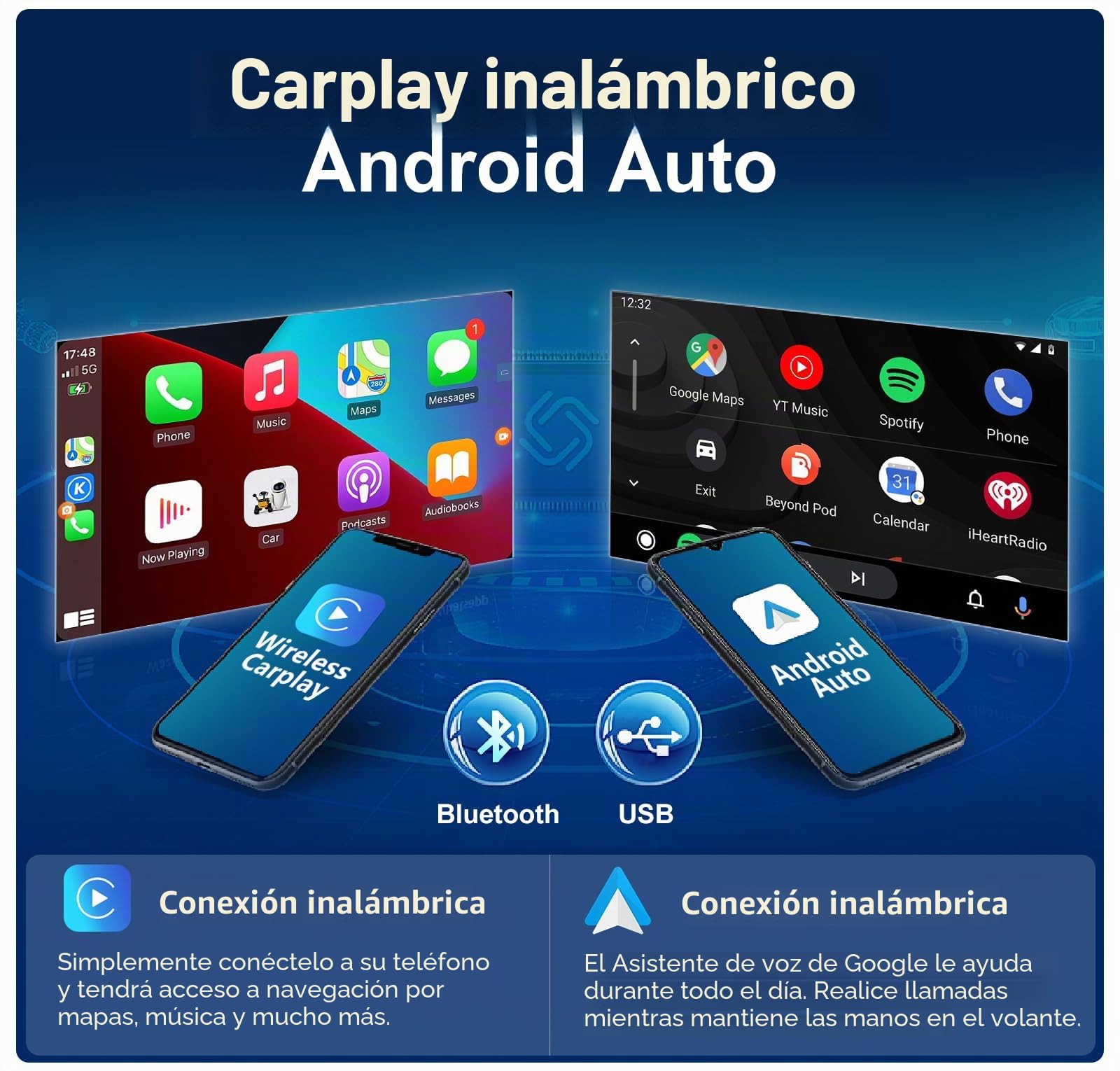 [6GB + 128GB] Android 15 Radio Coche para Nissan X-Trail Qashqai j11 Rouge 2013-2018, Cámara y micrófono Autoradio Carplay Android Auto GPS Navi WiFi FM/RDS BT Mirror Link 10" IPS