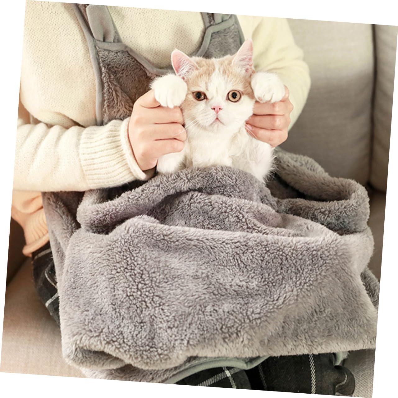 Katzen Trageschürze Tragbar für Katzen und Kätzchen aus Plüsch