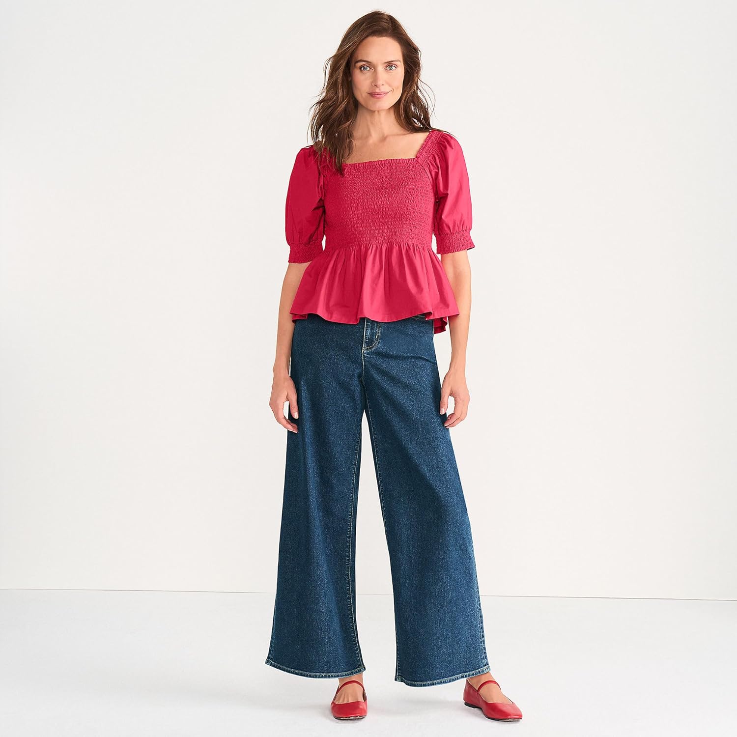 Lands' End Women's Recover Denim High Rise Extra Wide Leg Jeans - Image 4