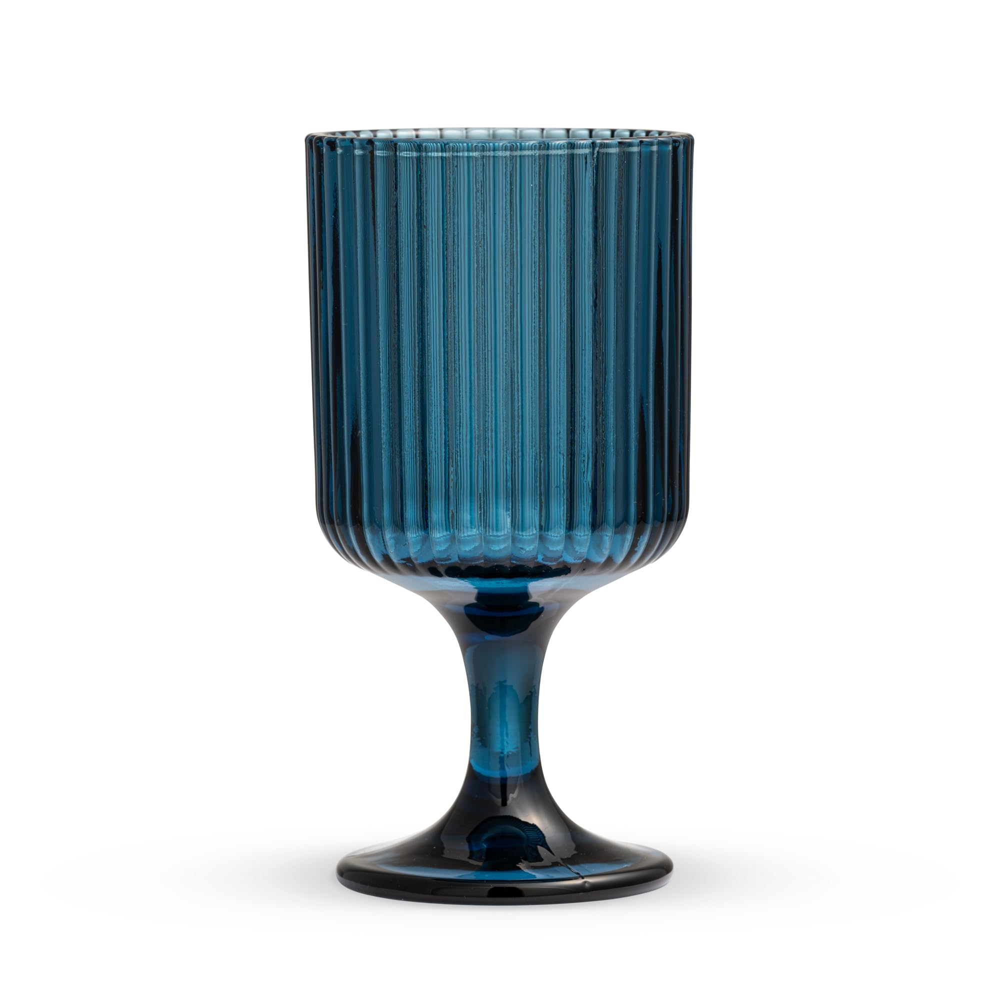M . S Maison Sucrée Maison Sucrée Art Torcello - Juego de vasos y copas de 6 piezas de pasta de cristal de colores transparentes (1 azul, 6 copas)