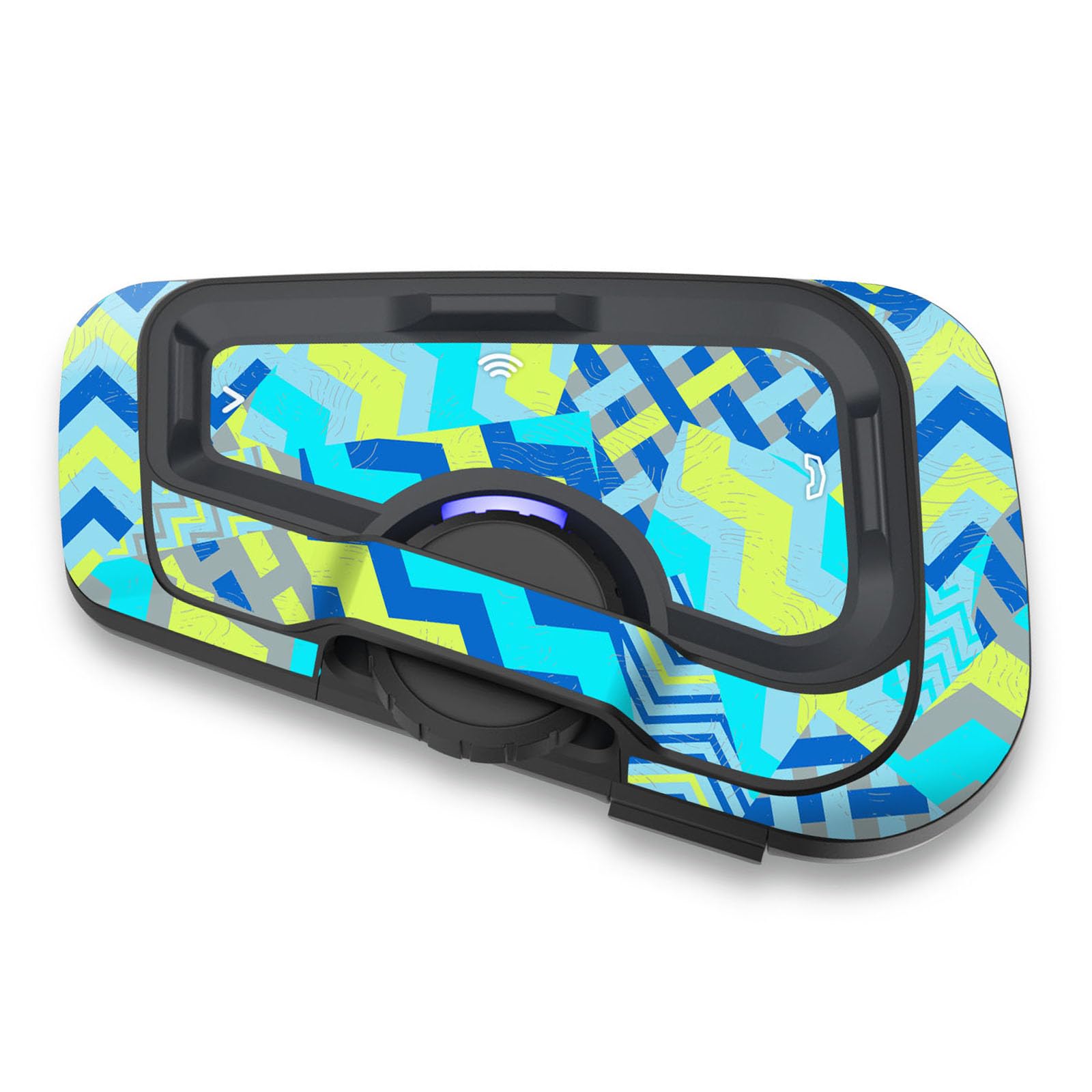 MC MOTOPARTS Headsets Protective Cover Decal Sticker 2 pcs Blue Yellow Line Compatible with Cardo Freecom 4X 2X