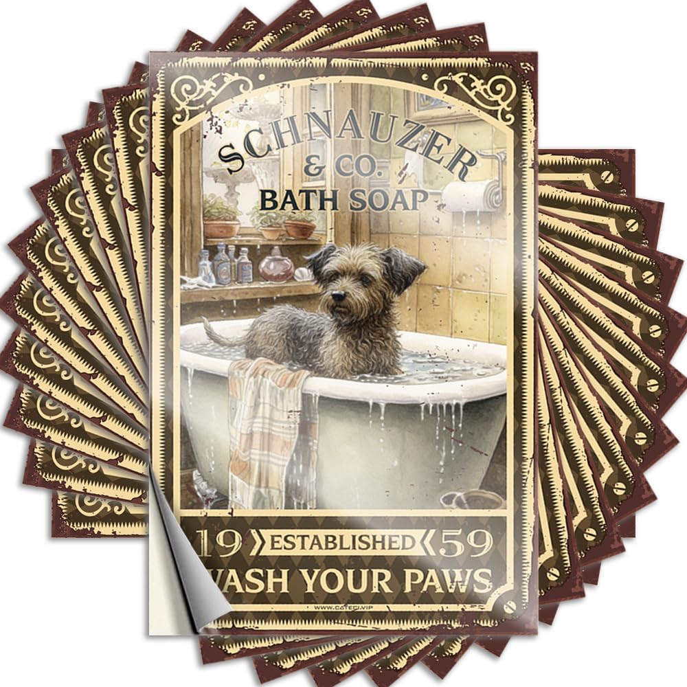 Indie Tattoos - Plastic Autumn Cover Schnauzer Bath Soap Wash Your Paws(8X12CM)
