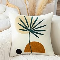 Vista 25 de Merrycolor Fundas de almohada bohemias de 20 x 20 pulgadas, copetudas, modernas de mediados de siglo, fundas de almohada abstractas de hojas Boho-a2
