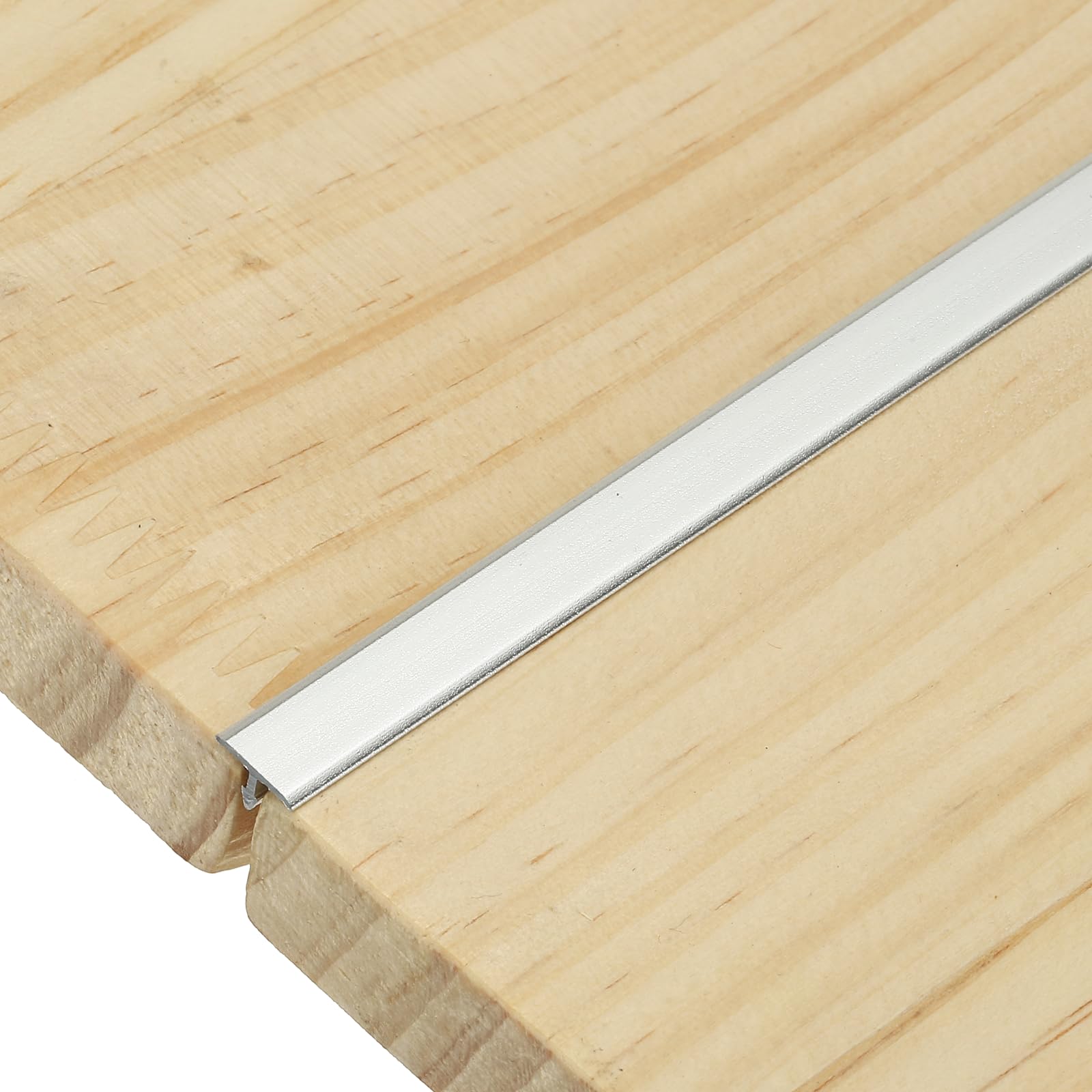 sourcing map 3Pcs T-Molding Transition Strips, 9m x 8mm (L x W) Aluminium Alloy Floor Flat Divider Strip Vinyl Flooring Edging Trim for Floor Gaps Doorways, Matte Silver
