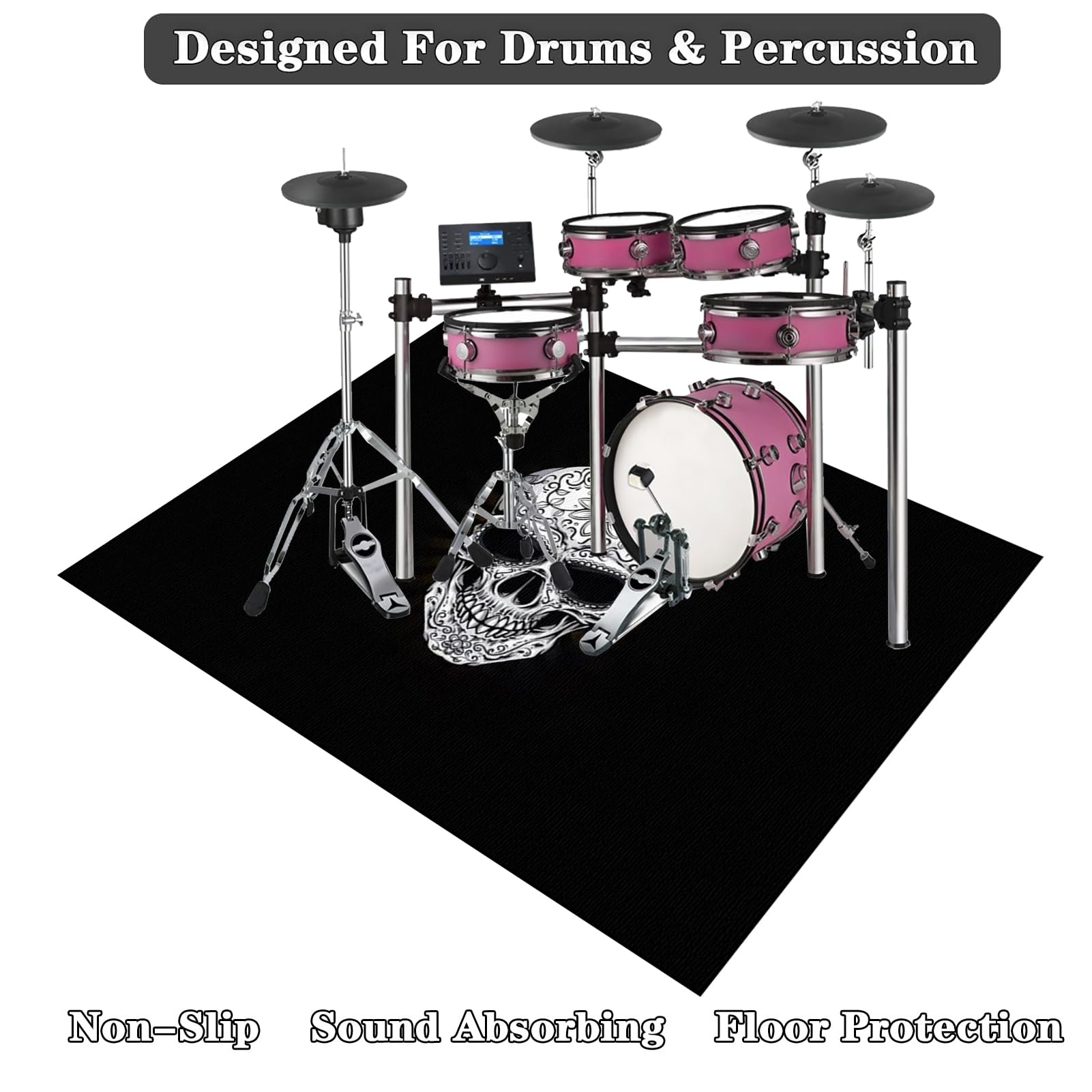 Ambesonne Tapis De Souris D'hiver En Caoutchouc Antidérapant, Motif Pingouins, Dessiné à La Main, Inscription Merry Christmas Greetings Pour Tout-petits, Taille Standard, Blanc Et Rose