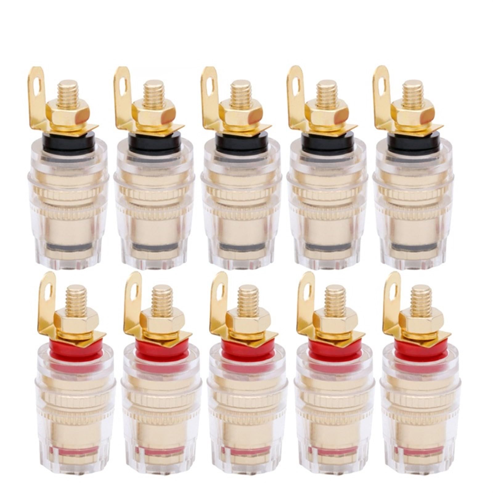 10 Stück/Set, 4 mm Klinkenstecker, Bananenstecker, für Lautsprecherstecker, 5 Paar, Rot + Schwarz