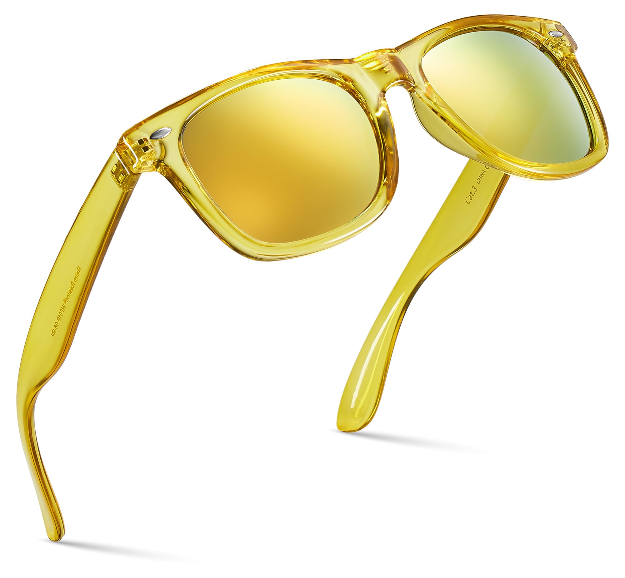 Retro Rewind Translucent Frame Colorful Neon 80s Mirrored Sunglasses for Men Women