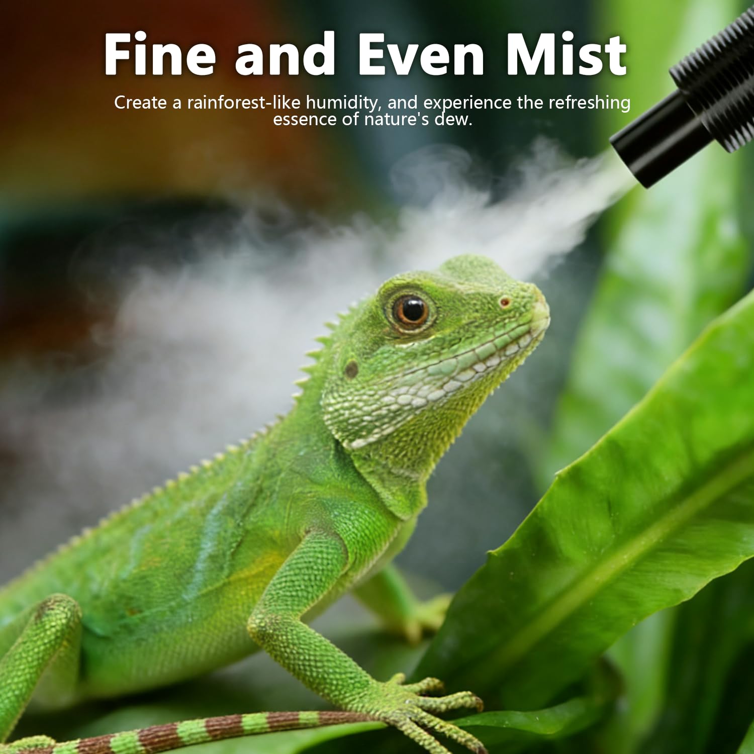 Humidificador para Reptiles, 4 L Gran Tanque Brumizador para Terrarios con Mando a Distancia y 2 m Tubo, Difusor ultra silencioso para Anfibios, Reptiles y Plantas Acuáticas