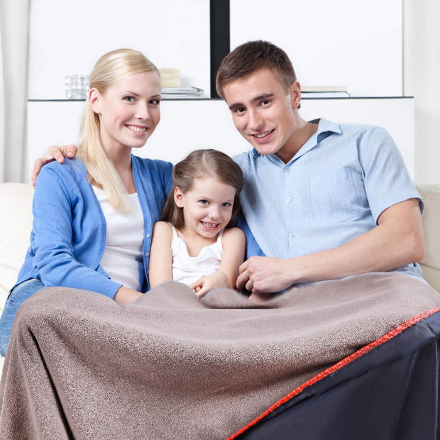 REDCAMP Wasserdichte warme Fleece-Campingdecke, 200 x 150 cm, Überwurfdecke, winddicht für kaltes Wetter, Outdoor, Reisen, Sport, Stadion, Rucksackreisen, Zuhause