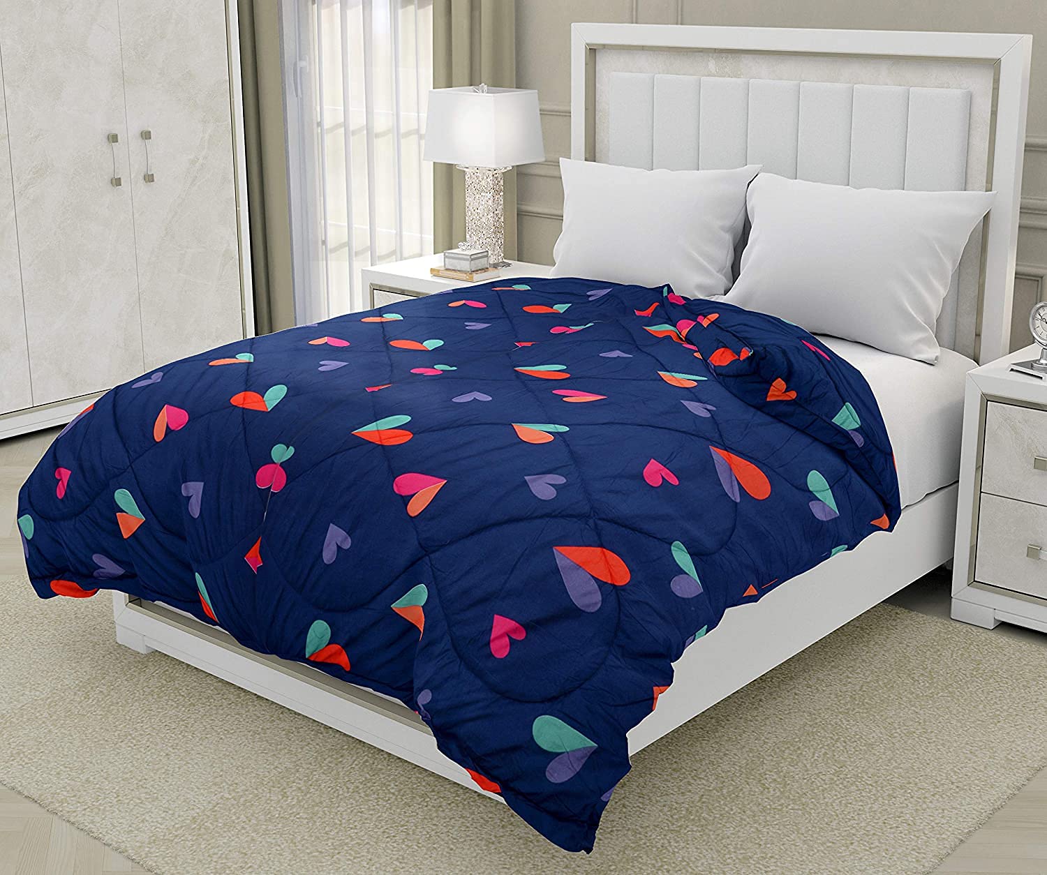 COZY FURNISH Super Soft Microfiber Quilted Comforter,Quilt Bed Cover for Single,60X90(Inches) Size Bed Luxury Breathable 220 GSM Cozy Super Soft Printed Comforter-image-27