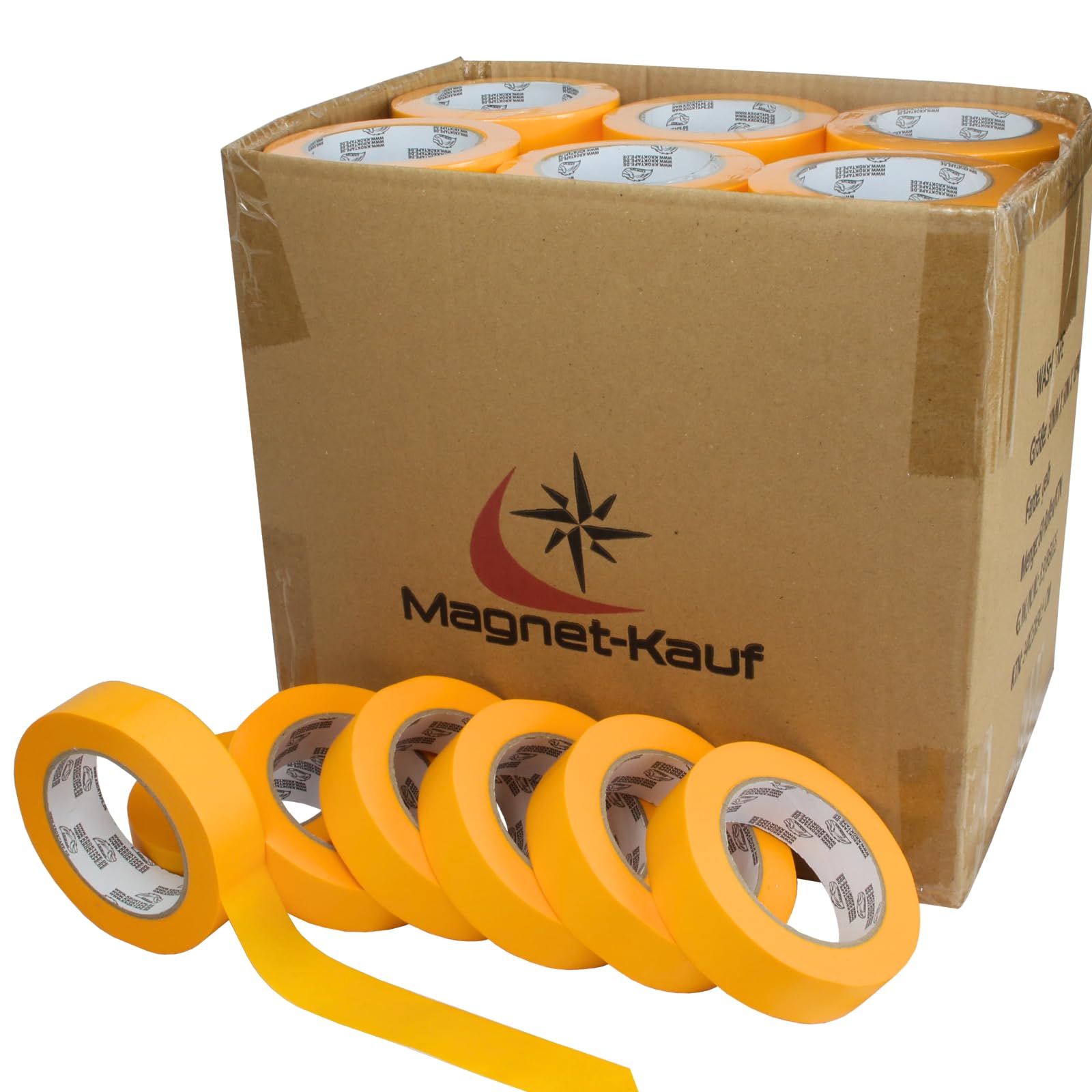 Magnet-Kauf [20 Rollen] KrokTape Malerkrepp 38mm x 50m Malerband Gold Kreppband - Goldband Maler Klebeband Für Scharfe Kanten - Abdeckband für Malerarbeiten und Auto Lackierung