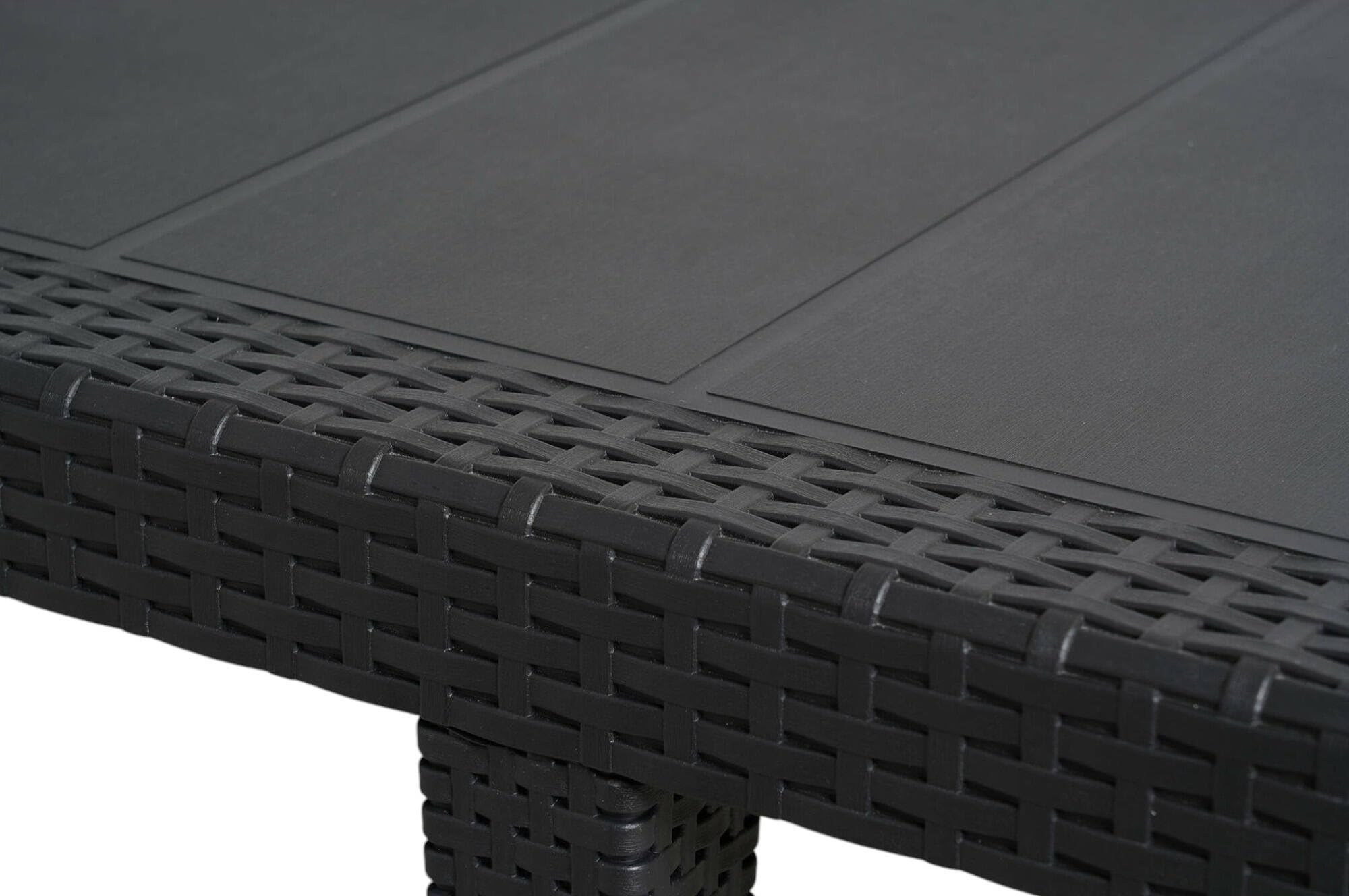 Dmora Table d'extérieur Roma extensible effet rotin 150/220x90x72 cm Anthracite