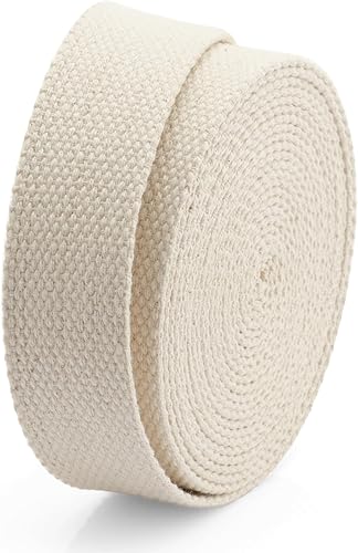 Miniatura 10 de CRAFTMEMORE Cinta de algodón natural para artes y manualidades, correa de tela para bolso, cinturón, bolsas de mano (2 pulgadas, 50 yardas)