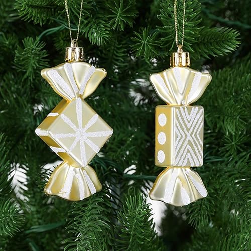 Miniatura 5 de LANGXUN 20 adornos navideños para colgar en el árbol de Navidad de 2024, decoración de árbol de Navidad, caballo de plástico, hombre de jengibre,