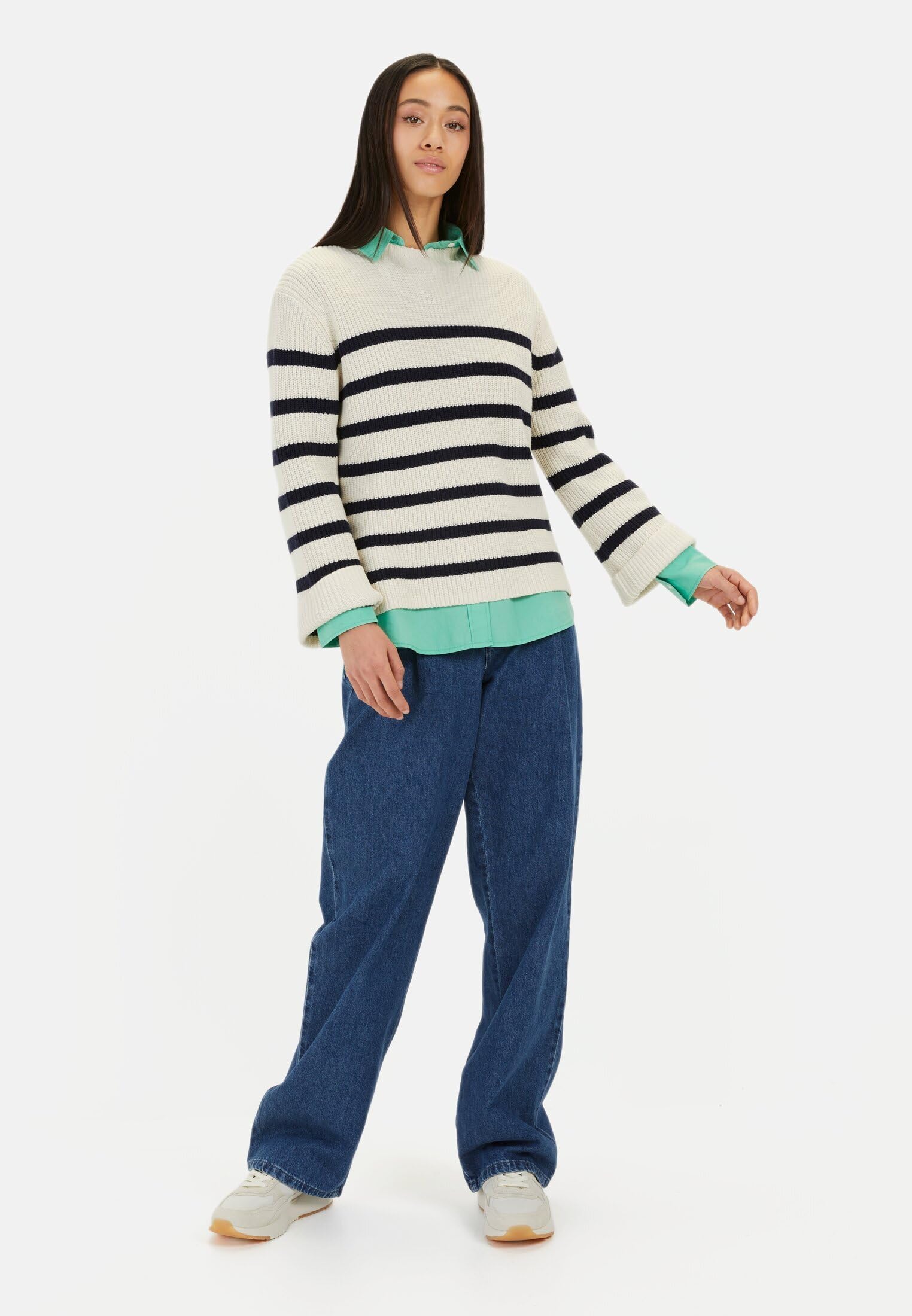 camel active Damen Damen Pullover – Langarm | Strickpulli | Baumwolle | Regular Fit