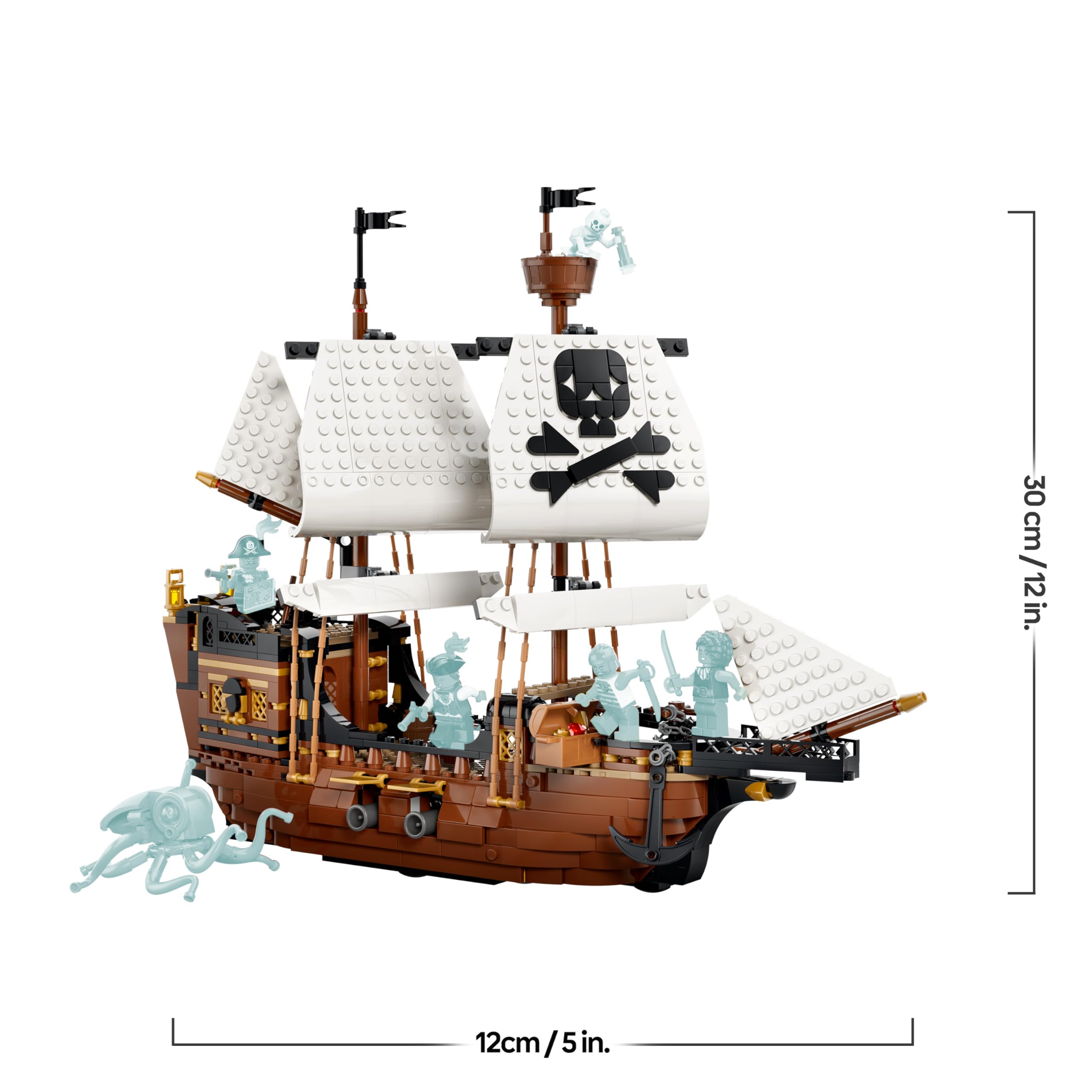 LEGO Creator 3 in 1 Iconica Nave da Pirata - Giocattolo Trasformabile in Castello o in 2 Barche Gemelle - Decorazione per la Cameretta - Regalo di compleanno per Bambini e Bambine da 9 Anni - 31387