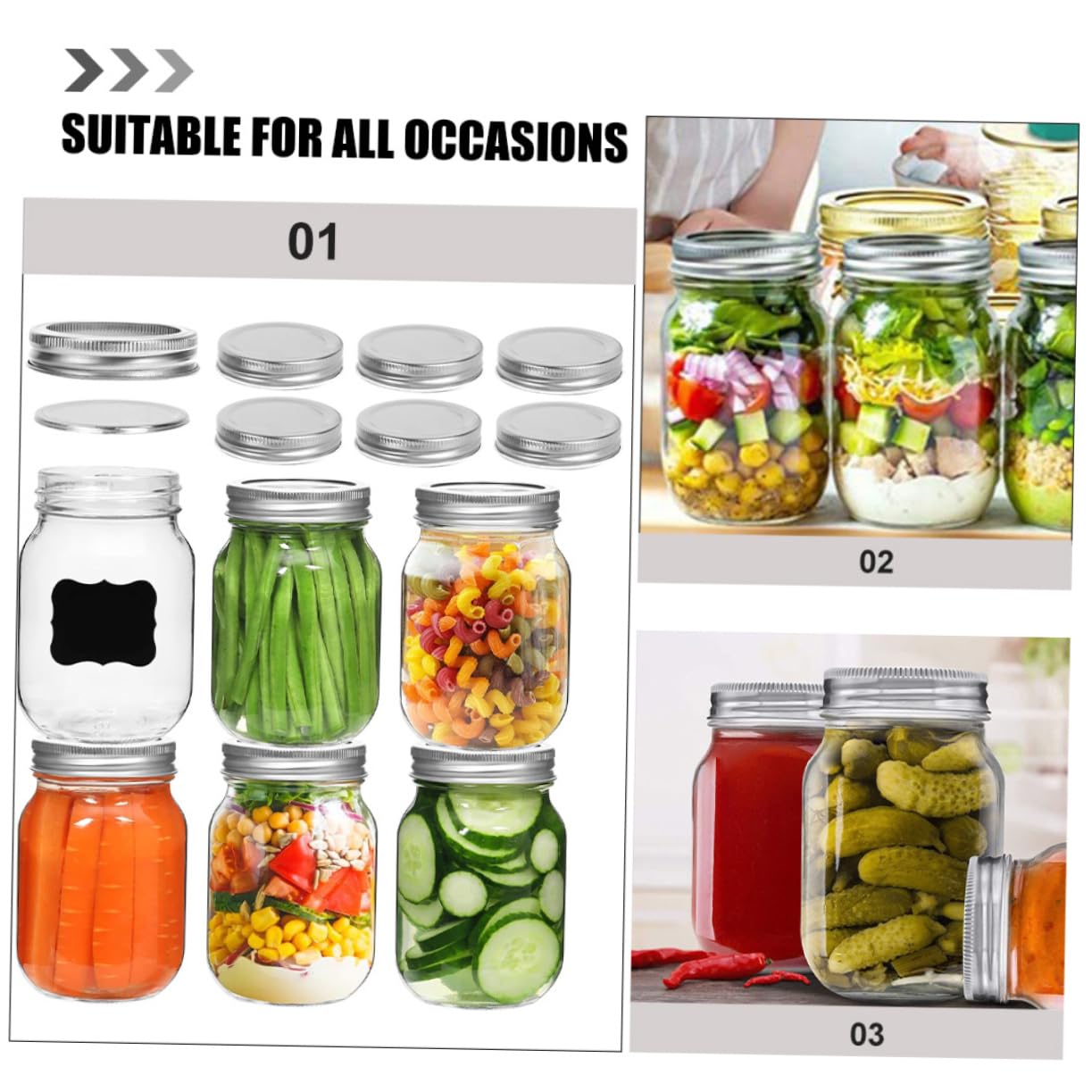 Ciieeo 6 Stück Einmachgläser aus Glas mit Deckel 150ml Wiederverwendbar und Leicht zu Reinigen Vorratsdosen für Küche für Unterwegs