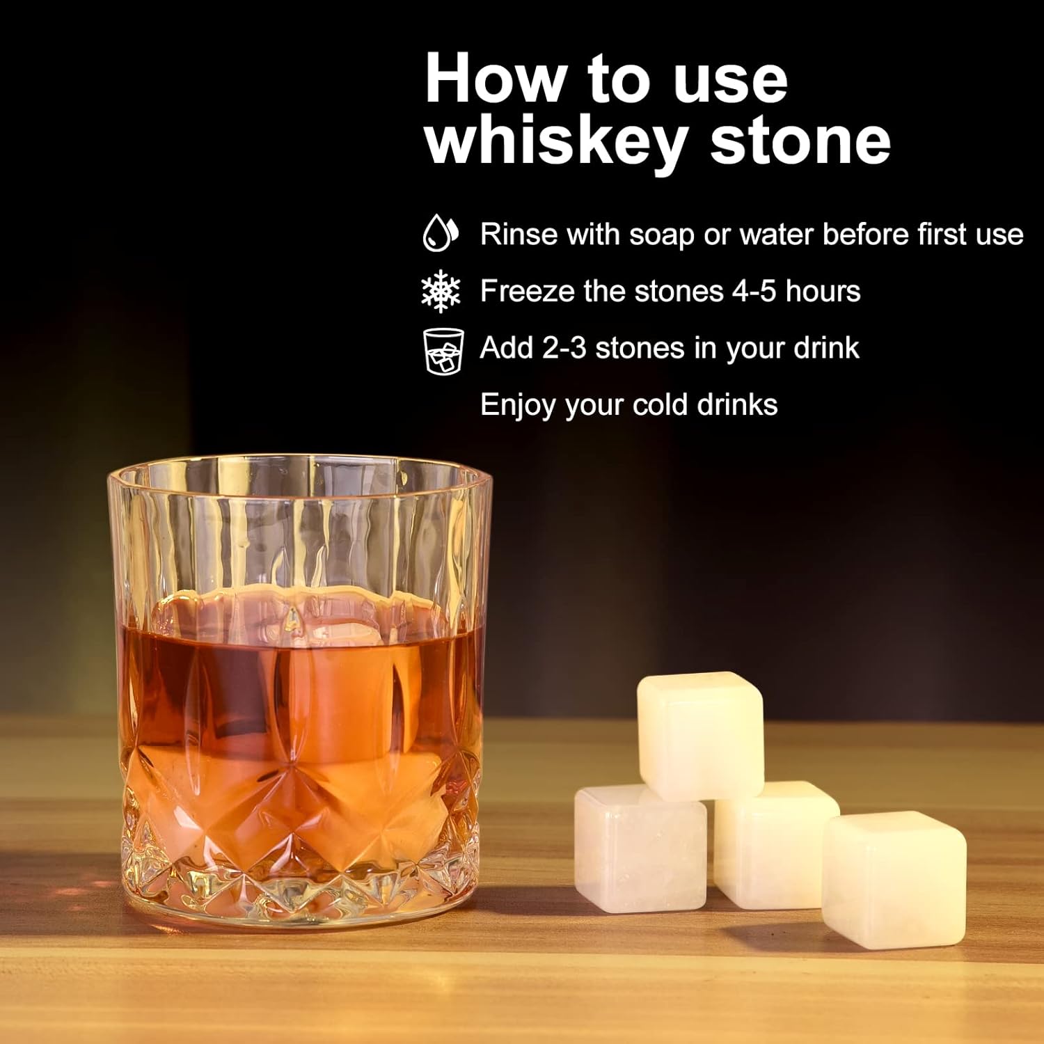 EooCoo Whiskey Stones Gift Set, Whiskey Glasses Set 8 Pack Jade, Reusable Ice Cubes for Drinks, Perfect Drinking Gifts for Men, Whiskey Lovers, Anniversary Present for Husband