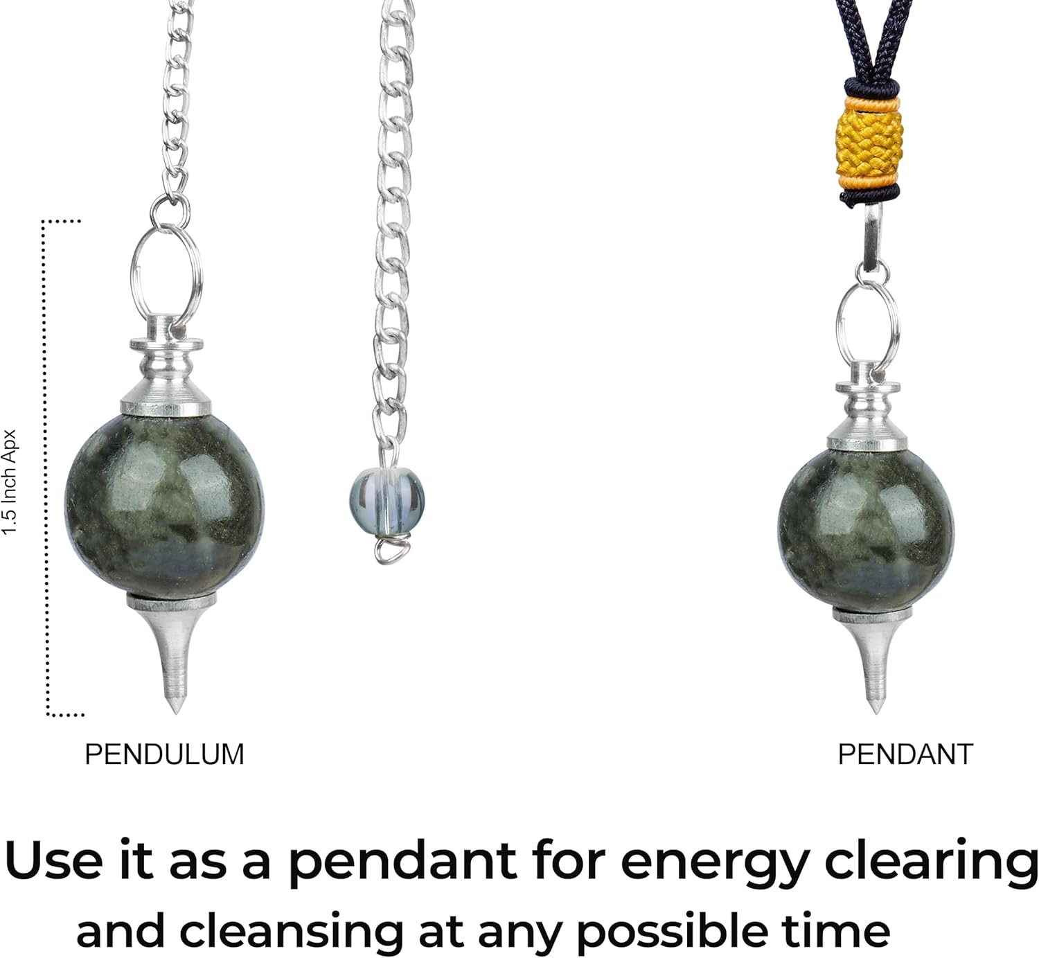 "Black Tourmaline Pendulum Pendant" - Image 5