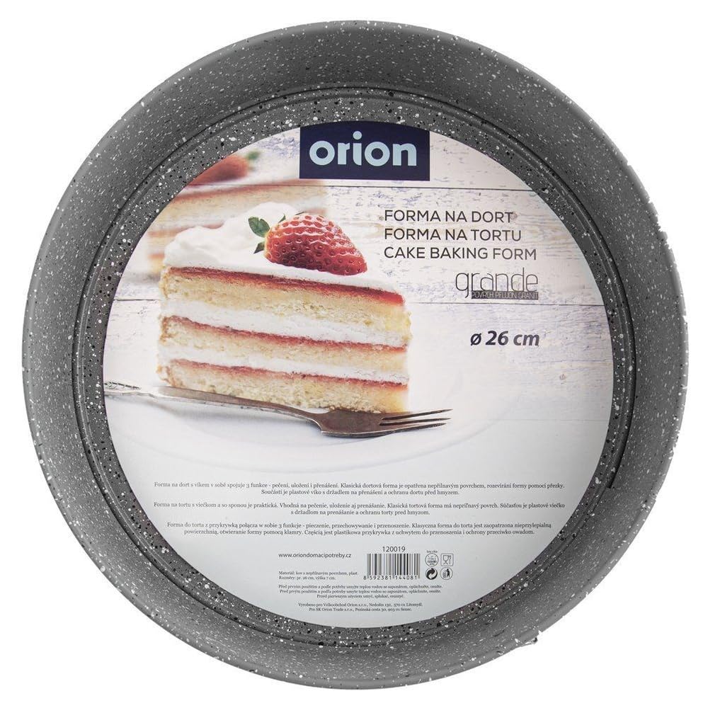 GRANDE - Molde para tartas con tapa (revestimiento de granito, 26 cm)