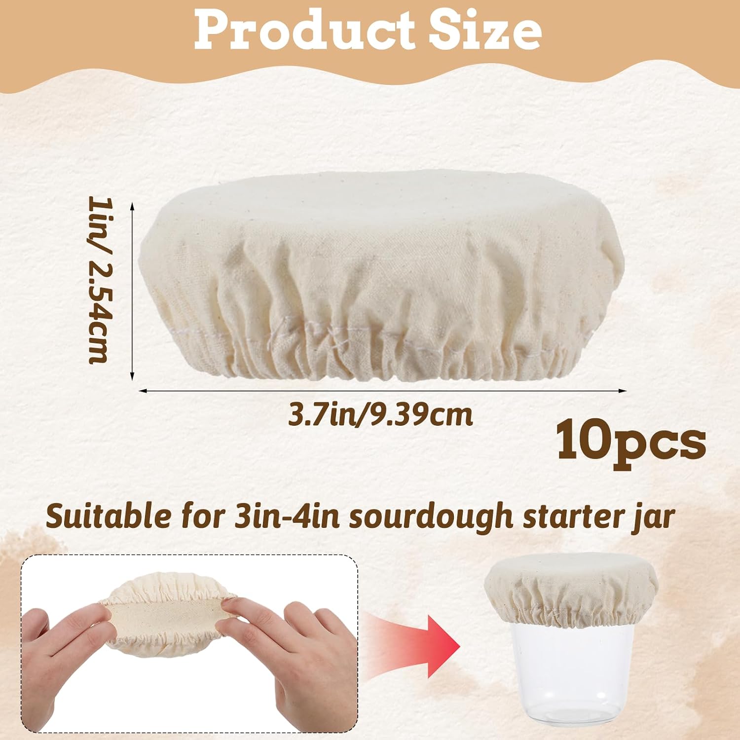 10 Pcs Sourdough Jar Cover Breathable Sourdough Starter Jar Cover Cloth