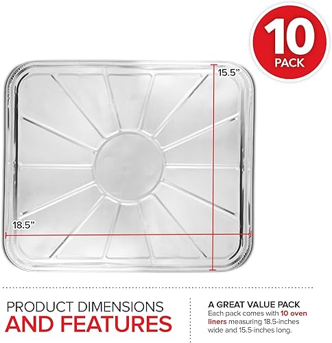Miniatura 10 de Revestimientos desechables de aluminio para horno (paquete de 5) forros de horno de aluminio para la parte inferior del horno eléctrico y horno de