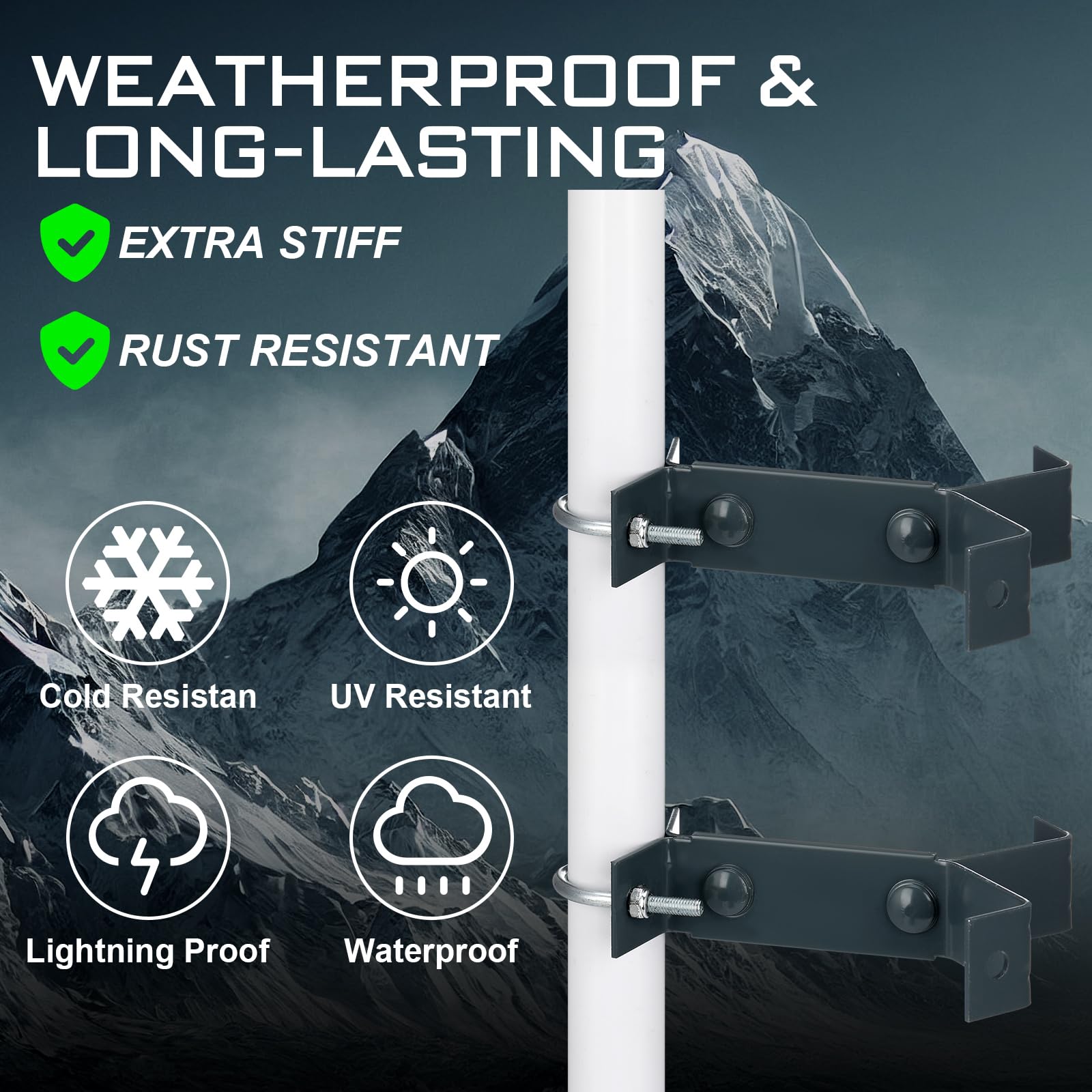 Blulu Kit di montaggio a Y per antenna TV da 5,5 m, cinghie in acciaio zincato, 10,2 cm, palo distanziatore, montaggio a parete, resistente, per stazioni meteorologiche esterne e per prosciutto, casa