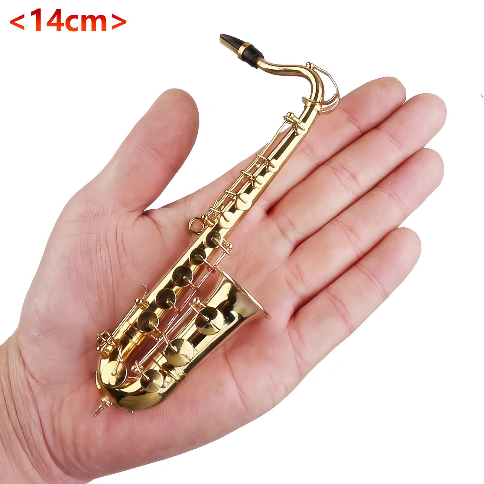 Modèle Sax,Modèle Réduit de Saxophone - Instrument de Musique en Laiton Collectionnable avec Support et Écrin pour Présentation Cadeau Maison de Adulte Enfant Noël | Décoration Maison Accessoire Maiso