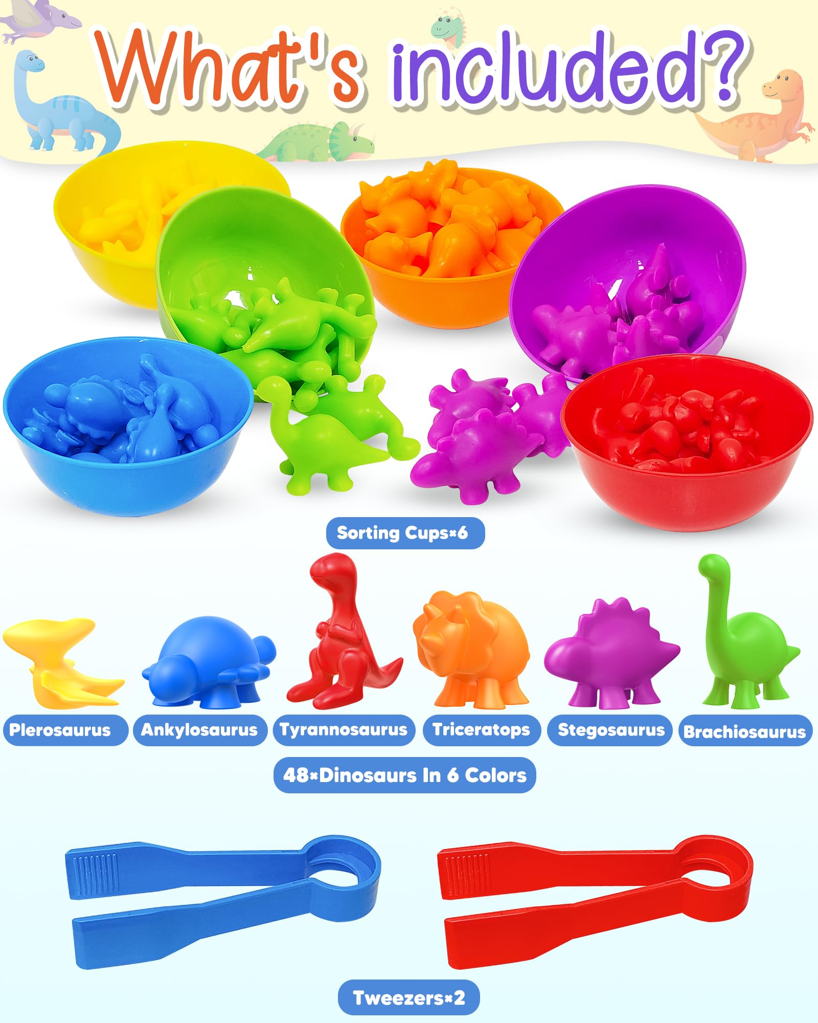Dinosaur Toys for Kids - Sorting & Stacking -2