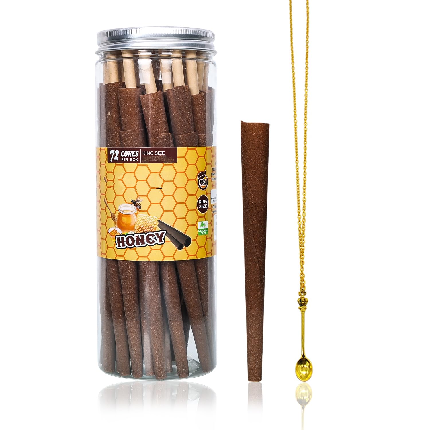 GORDON CONES | Flavored Pre Rolling Cones, King Size Fruit Pre Rolled Cone | 72 Pack | Honey Flavored Cones With Filter Tips