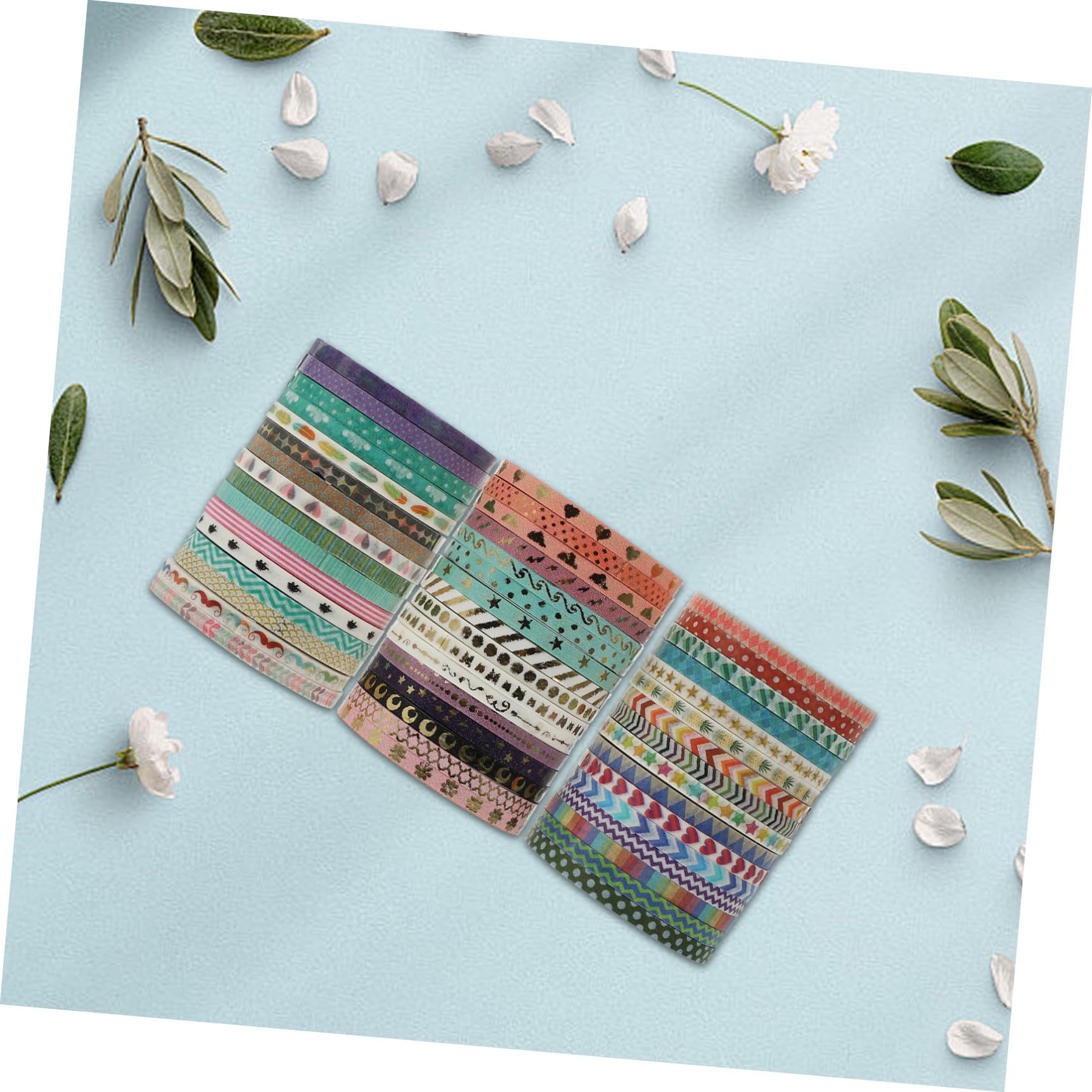 TEHAUX 192rotoli Decorativo Washi Per Adesivi Multi- Per e Scrapbook Facili Strappare Residui Per