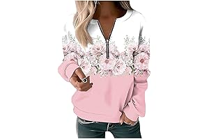 Womir Women's Sweatshirt Quarter Zip Sweatshirt, Long Sleeve Fall Pullover Tops Trendy...