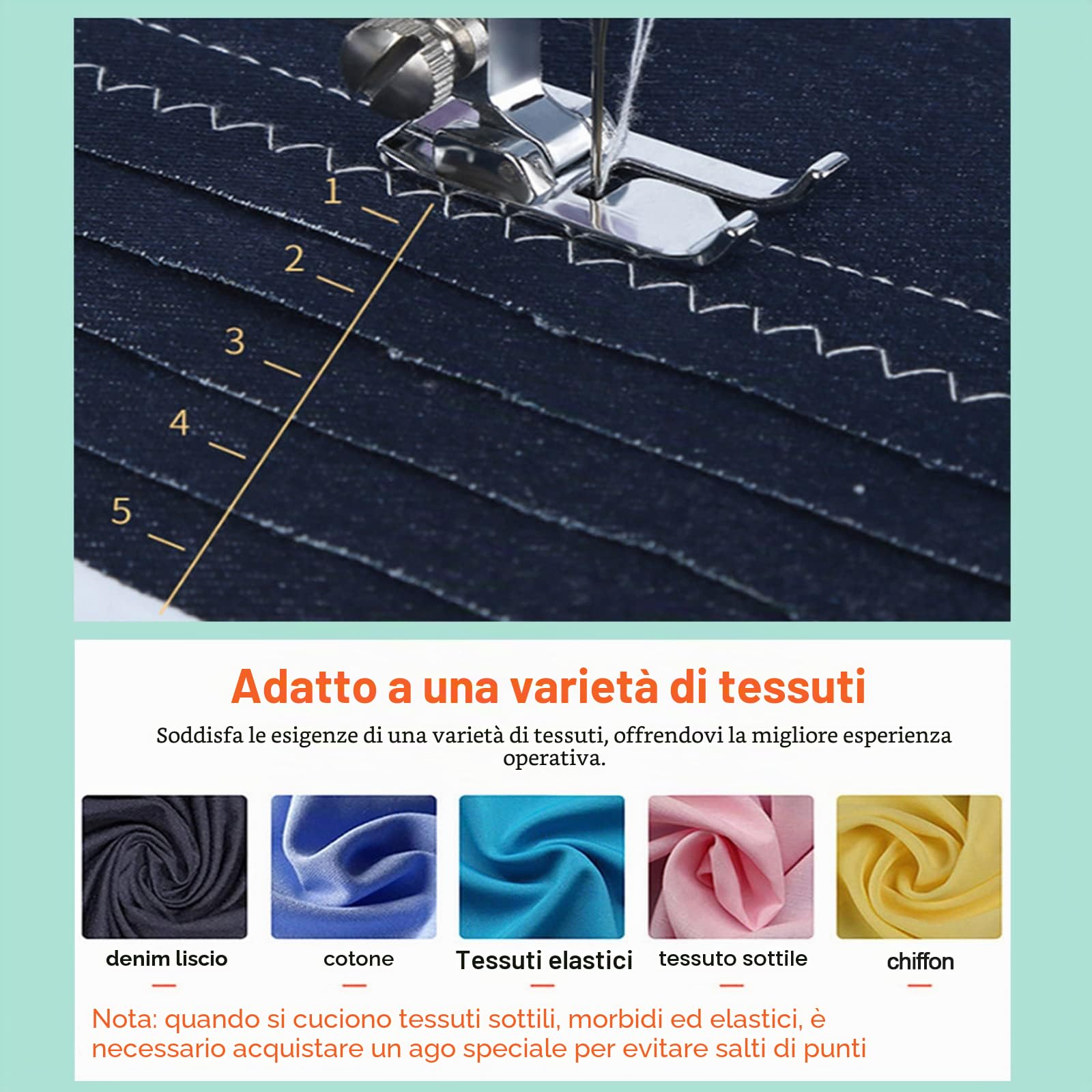 Macchina da cucire, mini macchina da cucire elettrica per uso domestico, 505 A, 12 aghi, EU 220 V, adatta per principianti