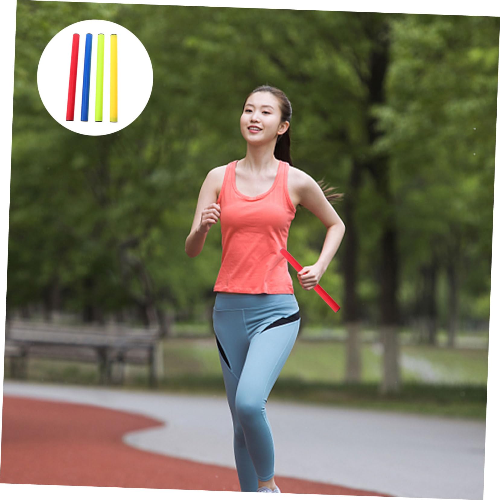 WOONEKY Bastoni per Staffetta di Atletica Leggera 4 Pezzi in Plastica 2,8 Cm Testimone Staffetta Colorato per Gare e Competizioni per Ragazzo Ragazza e Adulti Colore Casuale