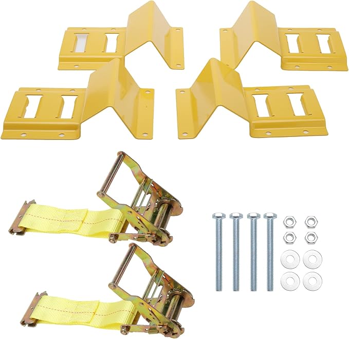NovelBee Wheel Chock Tie Down Kit, Trailer Tie Down System