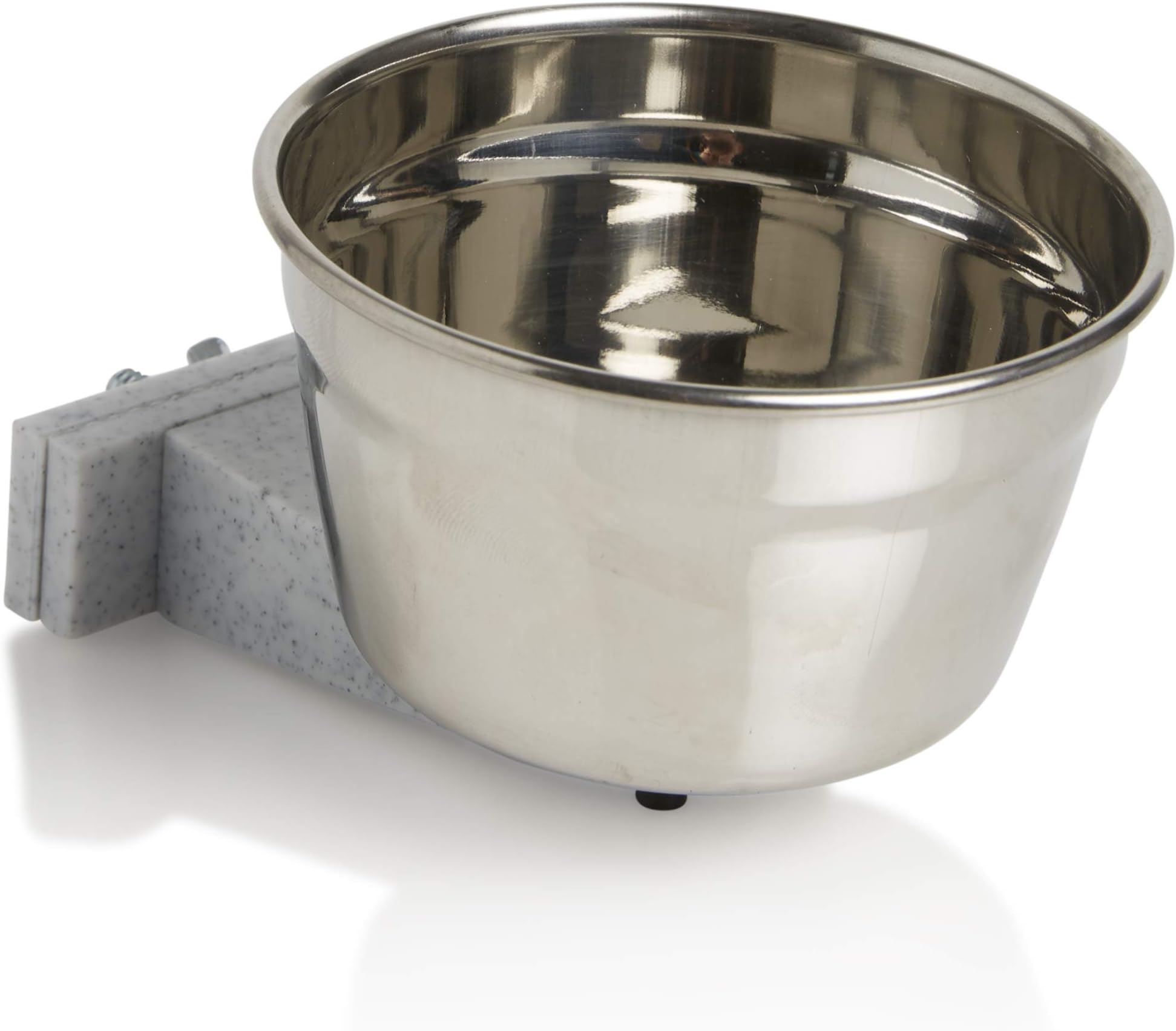 Stainless Steel Kennel Food or Water Bowl - Non Spill Hanging Removable Crate Bowls - Carrier Cage Dish for Dogs or Cats for Feeding and Drinking (Stainless Steel, 20 Ounce)