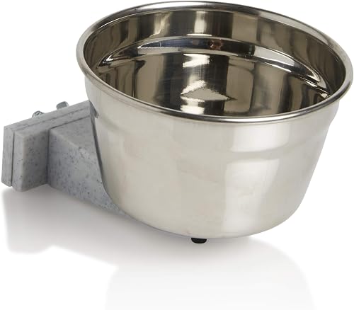 Lixit Stainless Steel Cage Bowl for Dogs, Silver, 20 Ounce (30-0742-006)