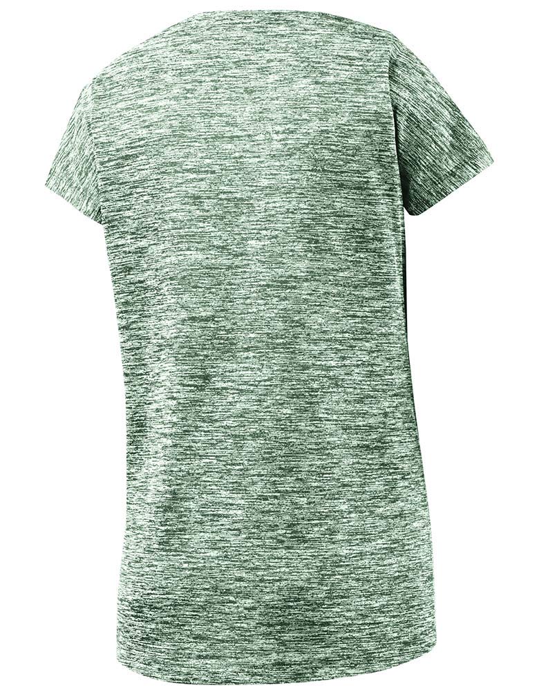 Joe's USA Women's Dri Equip Electric Heather Moisture Wicking T-Shirt- Forest Green Electric, XX-Large