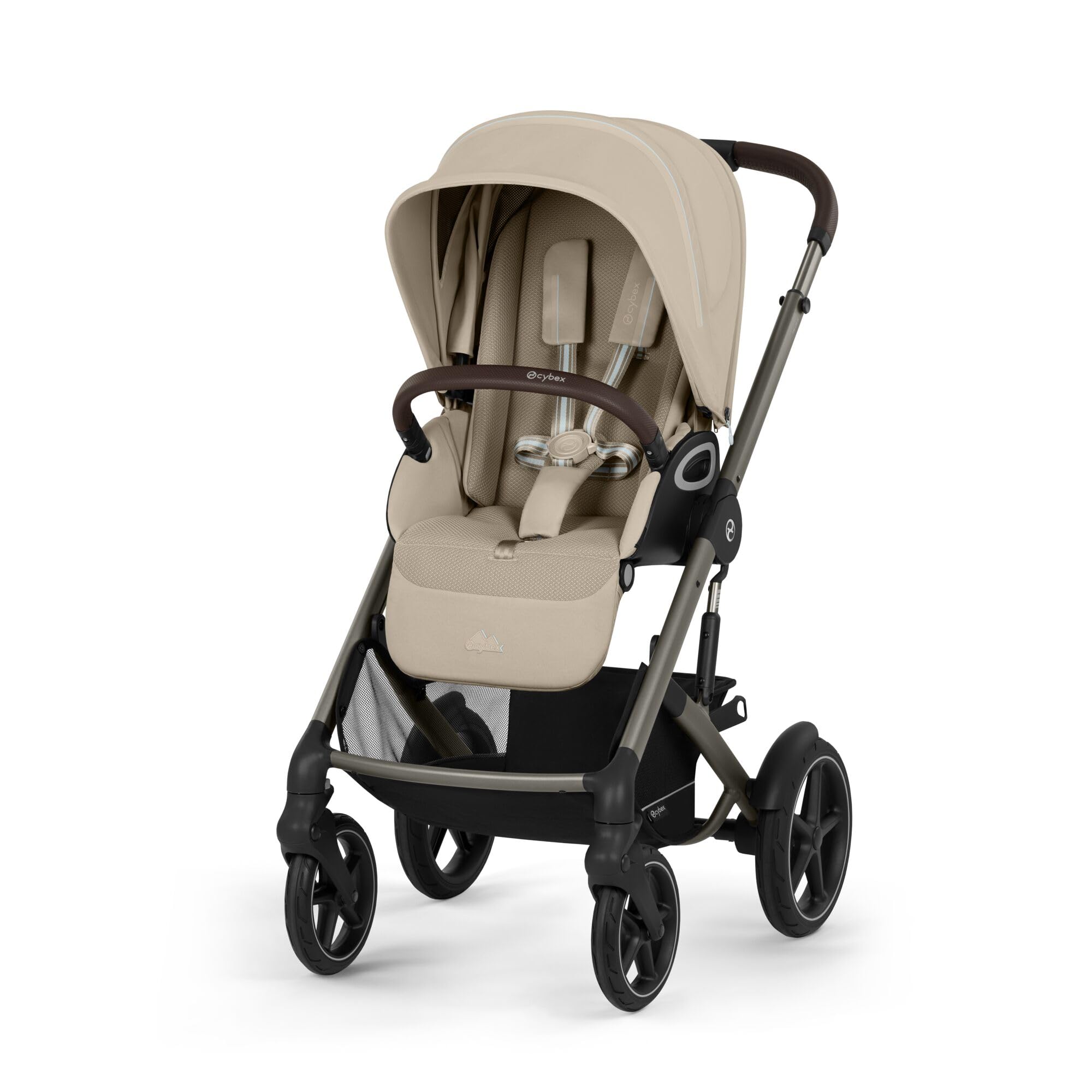 CYBEX Gold TALOS S LUX Wózek dziecięcy, Od urodzenia do 22 kg (ok. 4 lata), Z zawieszeniem terenowym, regulowanym uchwytem i ergonomiczną pozycją leżącą, Almond Beige