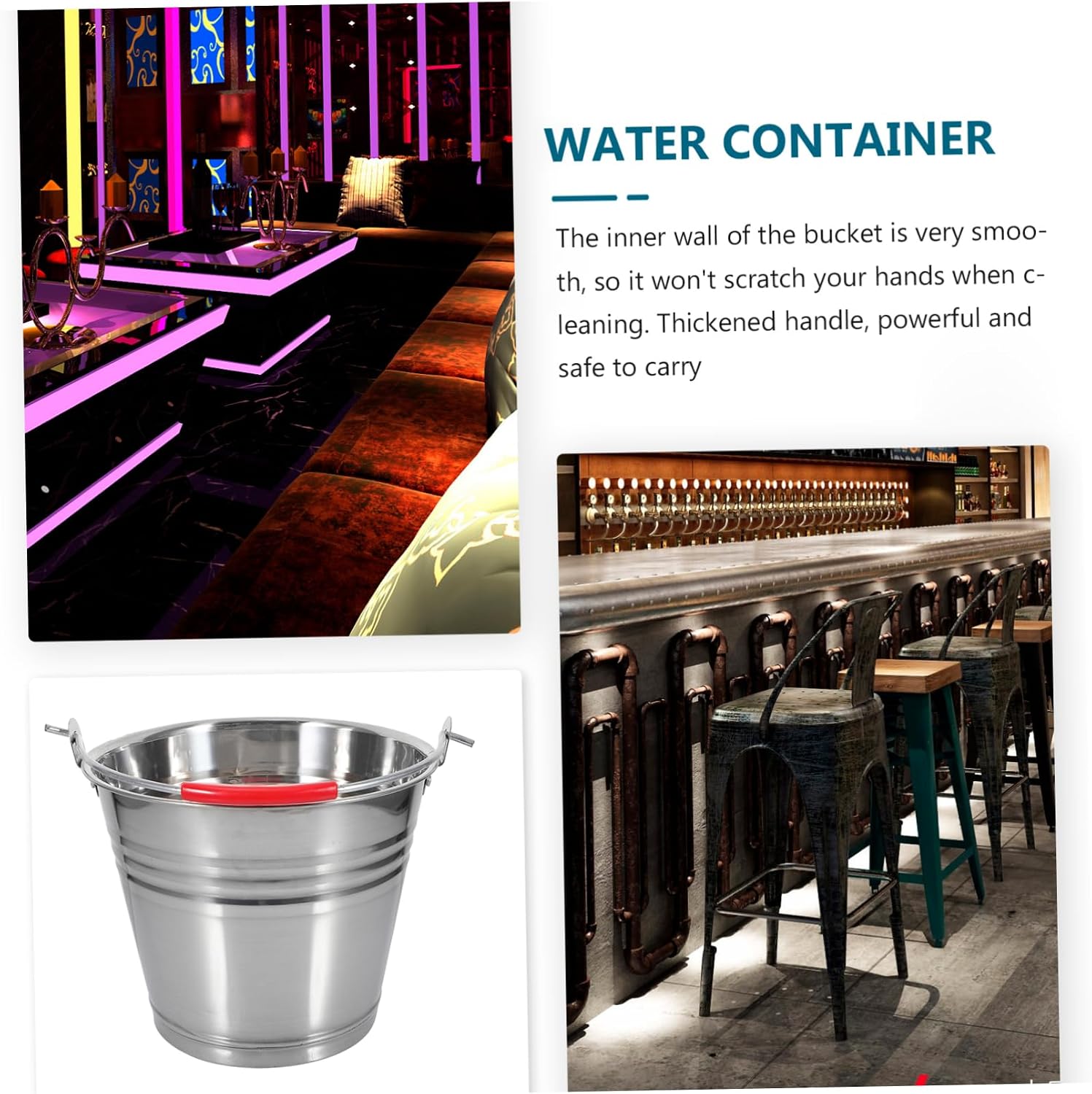 ULTECHNOVO Stainless Steel Bucket Multipurpose Container for Water and for Home Farm and Kitchen Use